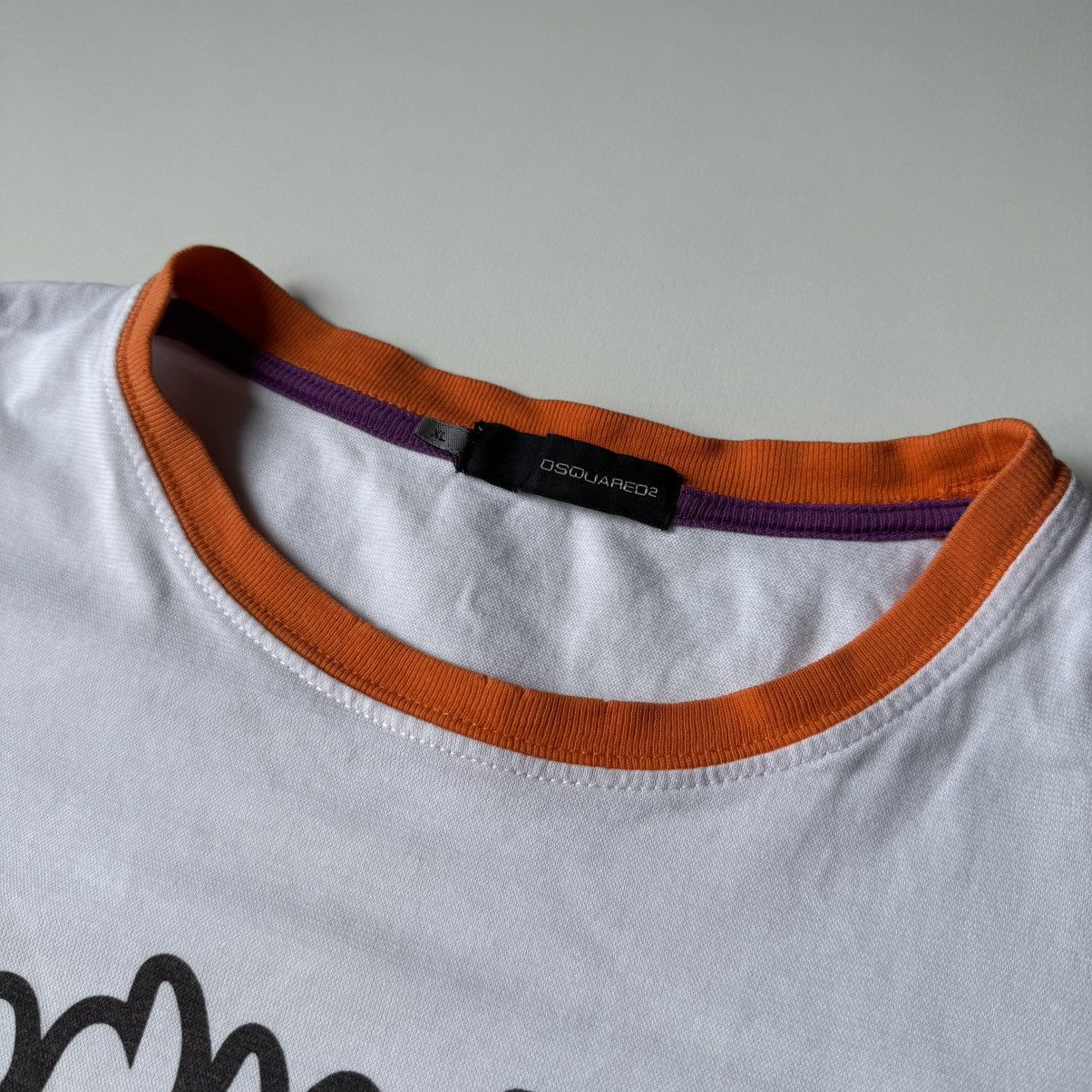 Dsquared2 × Japanese Brand Dsquared2 Logo Y2K Ringer T-shirt 00s Dean&Dan White XL Size US XL / EU 56 / 4 - 12 Thumbnail