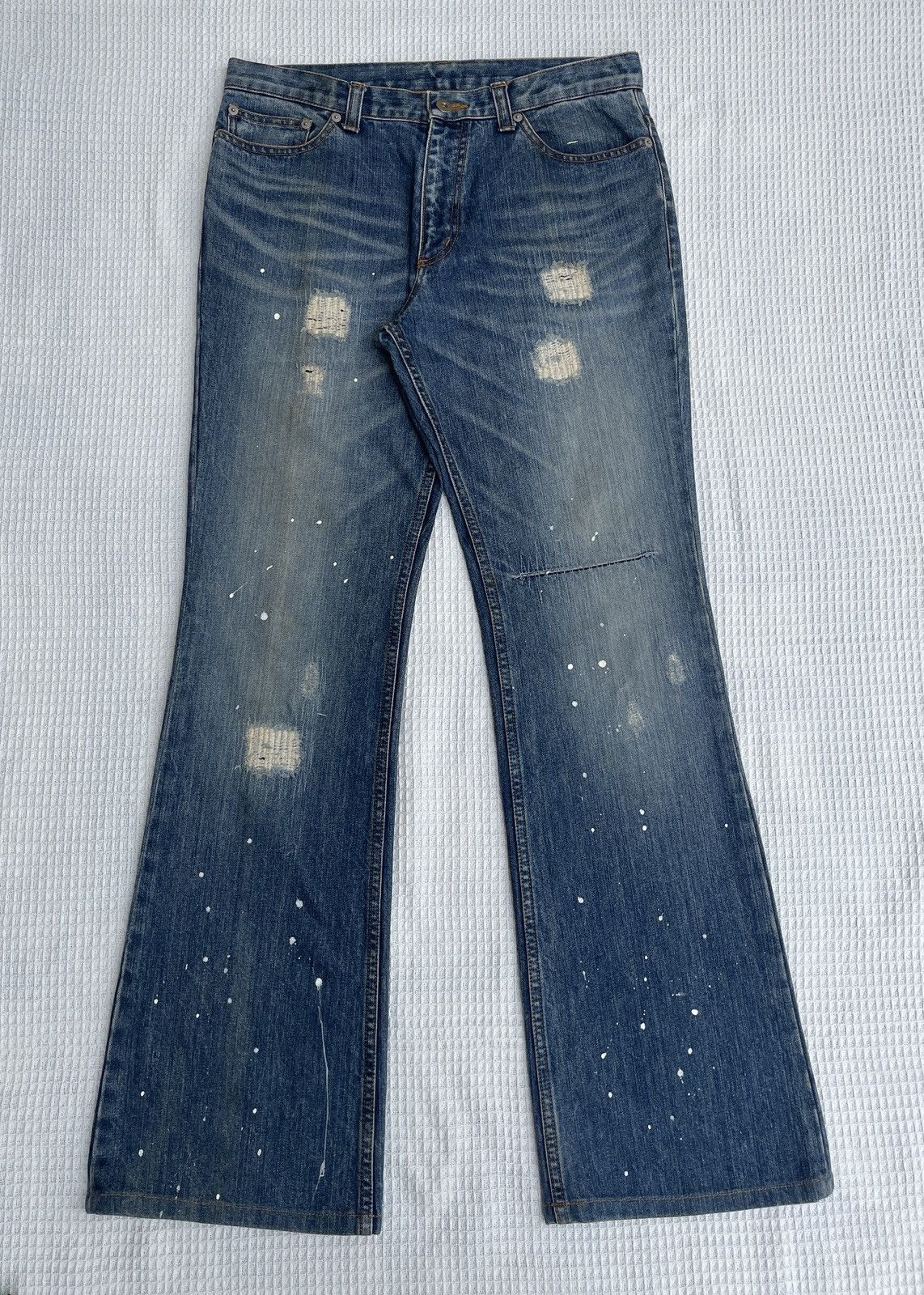 Hysteric Glamour Vintage90’s🔥Modern Lovers🔥Distressed Flare Jeans Japan Size US 33 - 1 Thumbnail