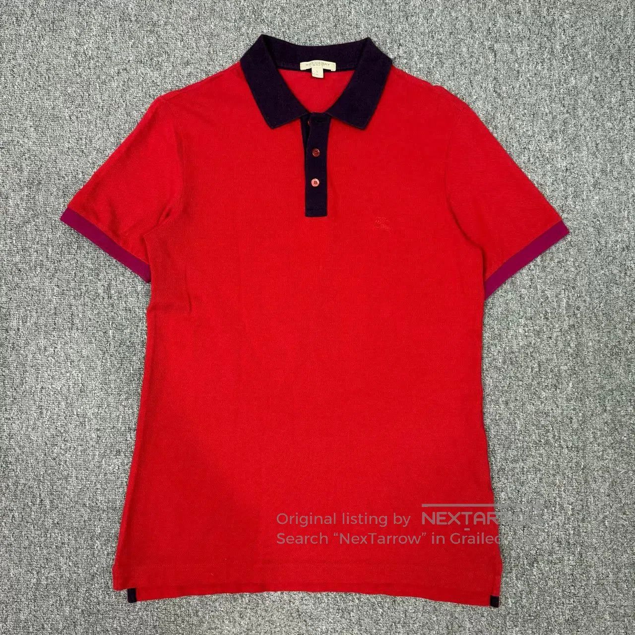 Burberry Burberry Red Embroidered Logo Polo Shirt. Size US S / EU 44-46 / 1 - 1 Thumbnail