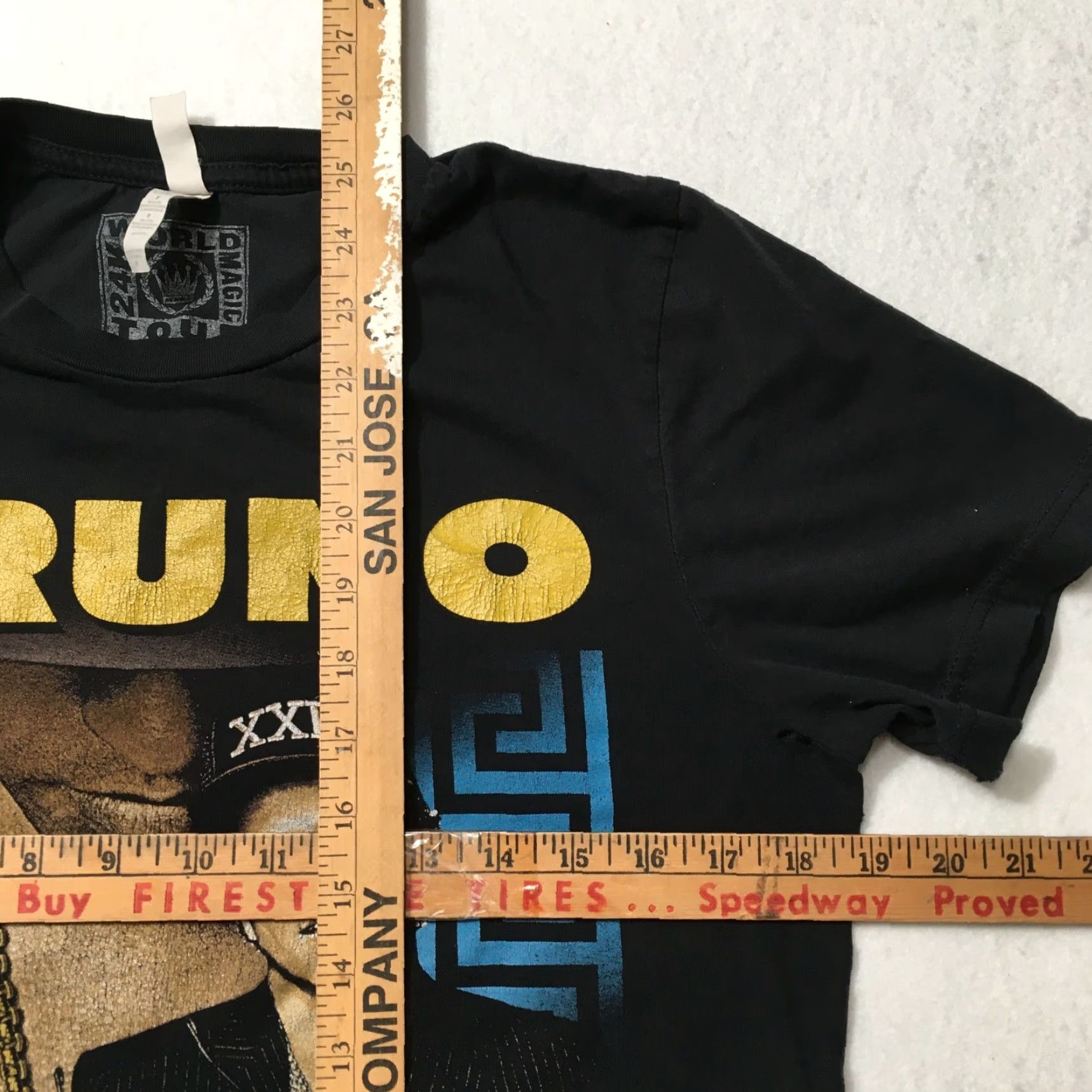 Vintage Bruno Mars 24K Magic World Tour T Shirt MEDIUM Music DOUBLE SIDED Men M Black Crew Neck Short Sleeve Canvas Shirt Mens Size US M / EU 48-50 / 2 - 5 Thumbnail