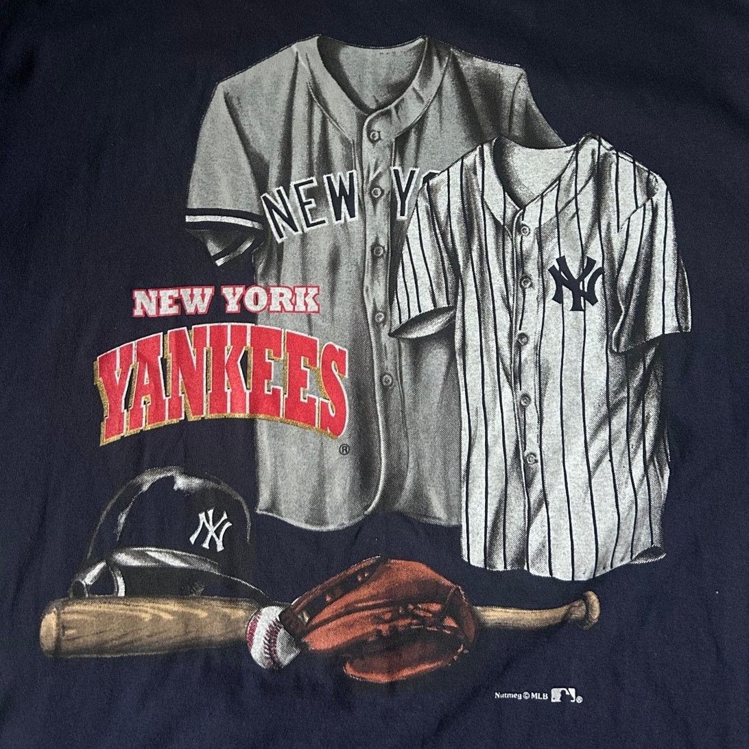 Nutmeg 90's Vintage New York Yankees Nutmeg Navy T-Shirt - XL Size US XL / EU 56 / 4 - 2 Thumbnail