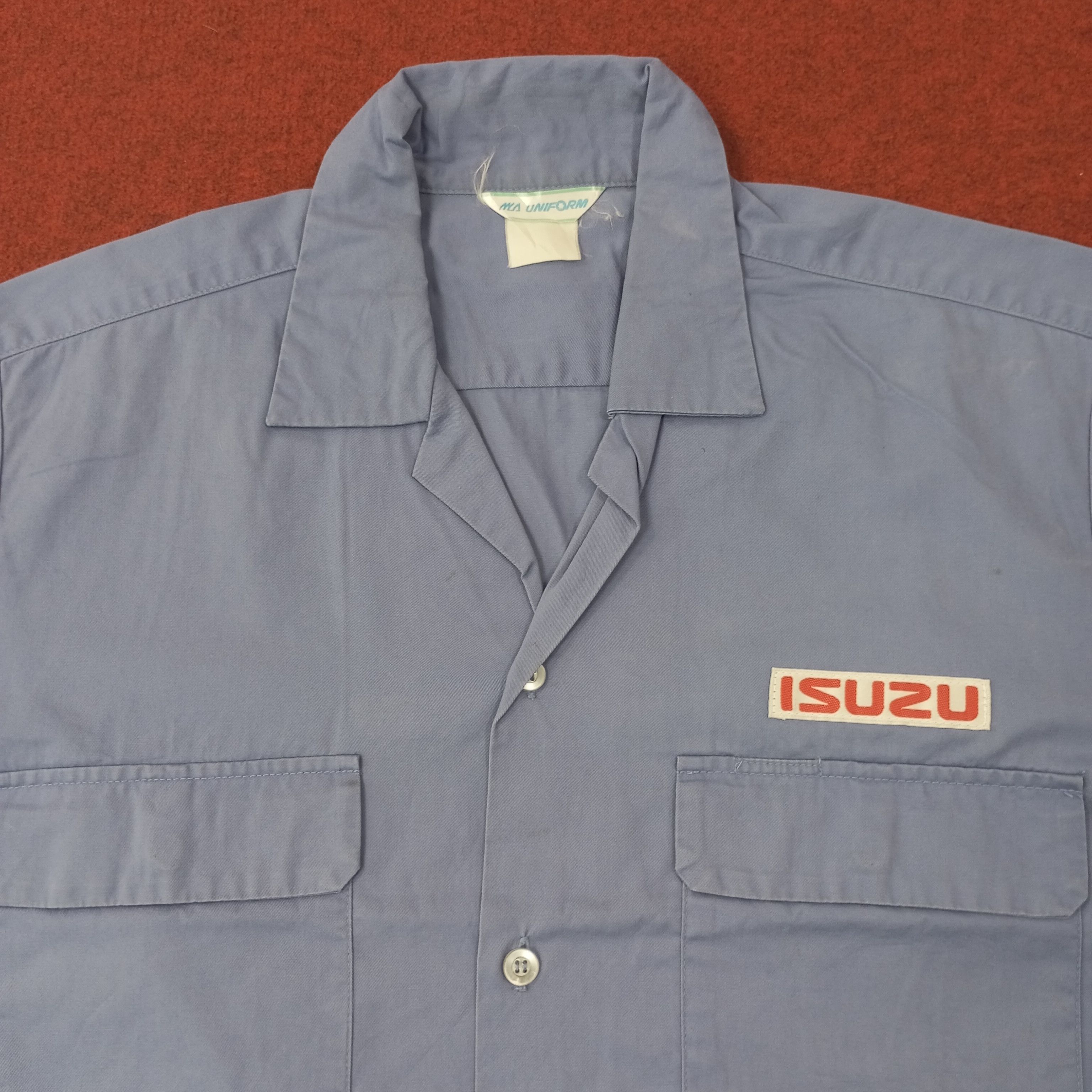 Vintage Isuzu Japanese Motorsports Workwear Shirt c223n22 Size US L / EU 52-54 / 3 - 2 Thumbnail