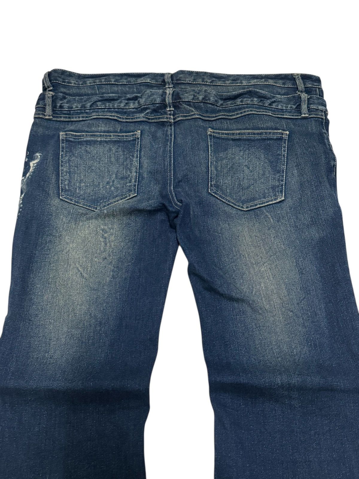 Japanese Brand Vintage Play Chess Dragon Print Acid Wash Low Rise Denim Size US 38 / EU 54 - 9 Thumbnail