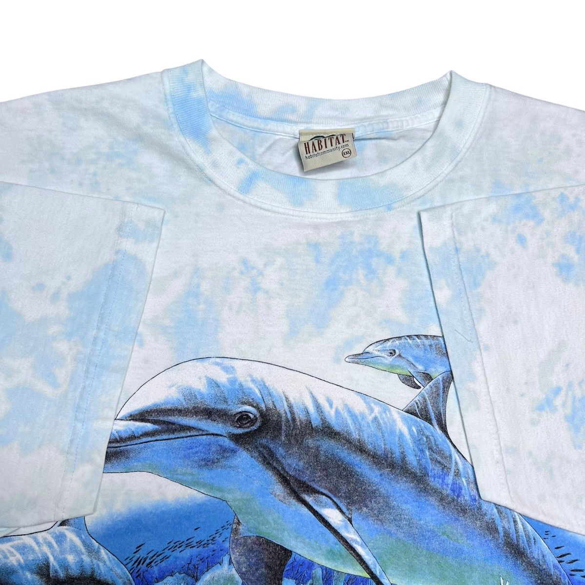 Habitat 1990s Dolphin Reef Habitat Nature Wrap Around Tie Dye Tee Size US XXL / EU 58 / 5 - 3 Thumbnail