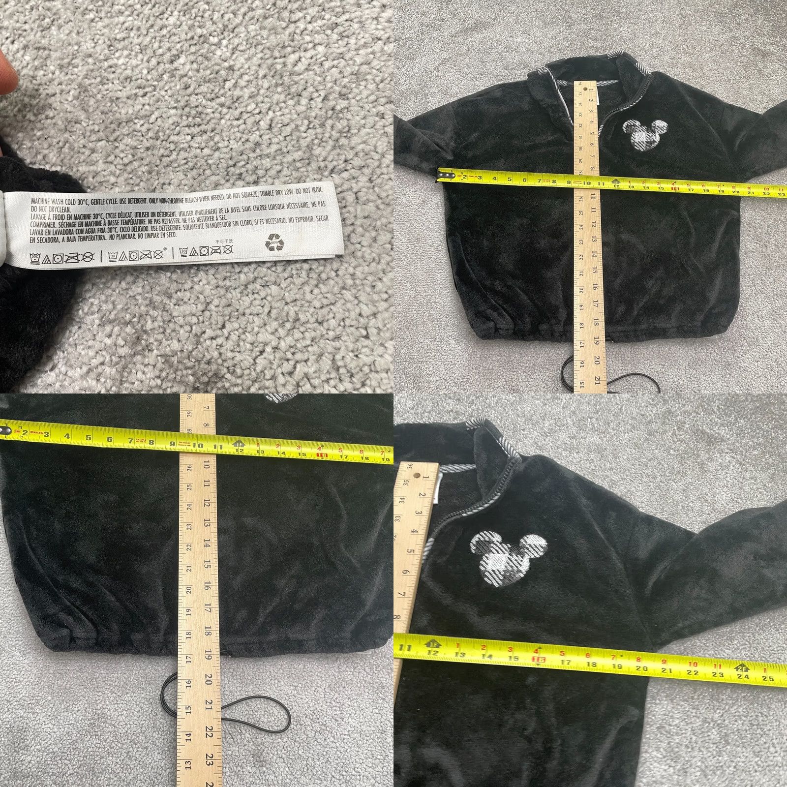 Disney Disney Mickey Mouse Cropped Jacket Womens 2XL Black 1/4 Zip Sequin Plush Fleece Disney Shirt? Size XXL / US 16-18 / IT 52-54 - 8 Thumbnail