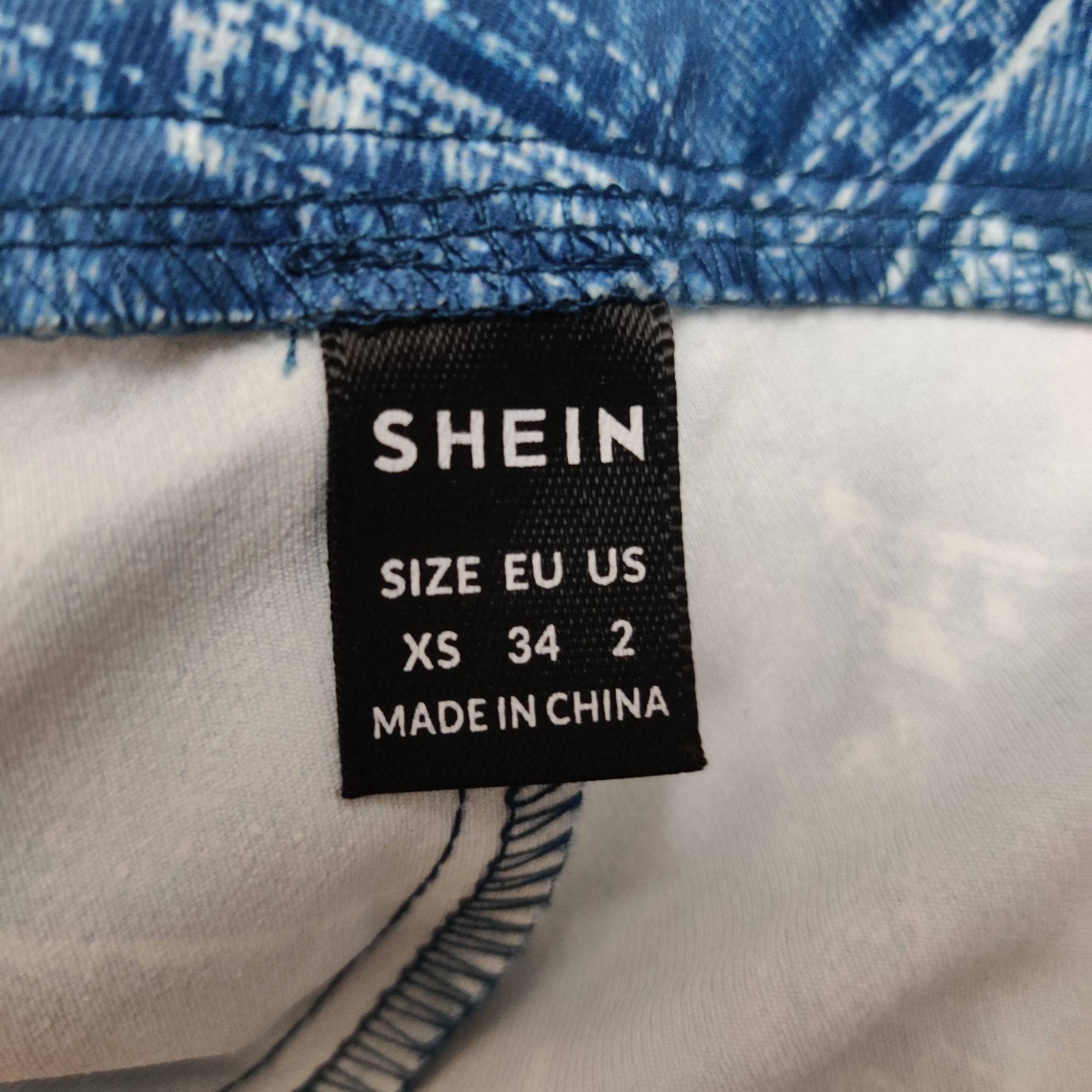 Other Shein Womens Pants Blue Jean Print Ultra Low Rise Flare Half Size 26" / US 2 / IT 38 - 4 Thumbnail