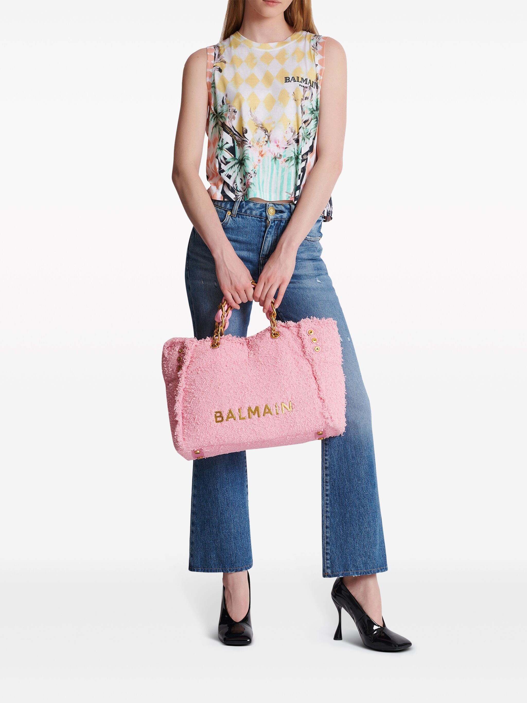 Balmain o1s1wg110125 Print Tank Top in Multicolor Size XS / US 0-2 / IT 36-38 - 2 Thumbnail