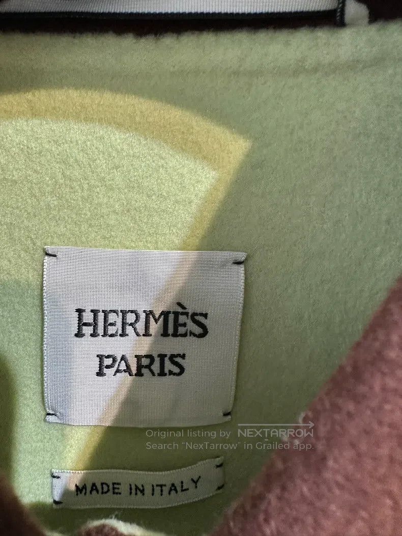 Hermes Hermes Merlot Brown and Green Cashmere Short Cashmere Coat Size XS / US 0-2 / IT 36-38 - 2 Thumbnail