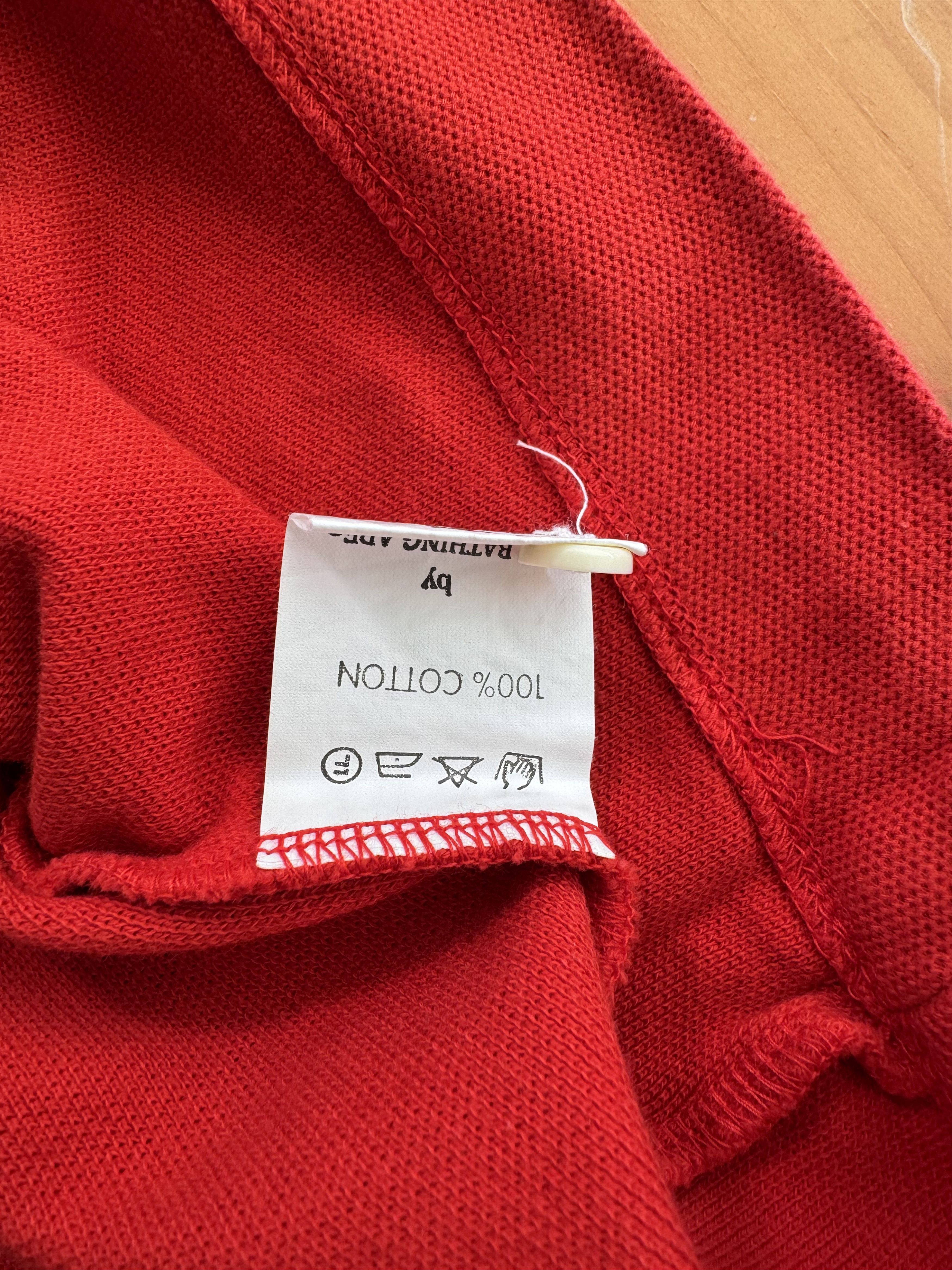 Bape Og BAPE Bapestas Embroidered Logo Red Polo Shirt Size Large Size US L / EU 52-54 / 3 - 7 Thumbnail