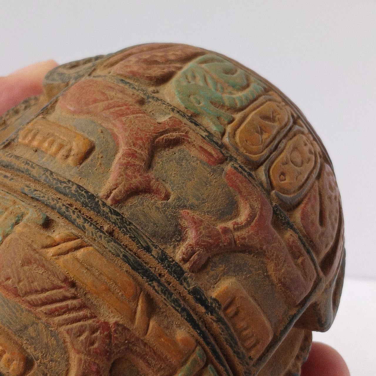 Handmade Large Egyptian Scarab with Hieroglyphs Hand Carved Style Size ONE SIZE - 4 Thumbnail
