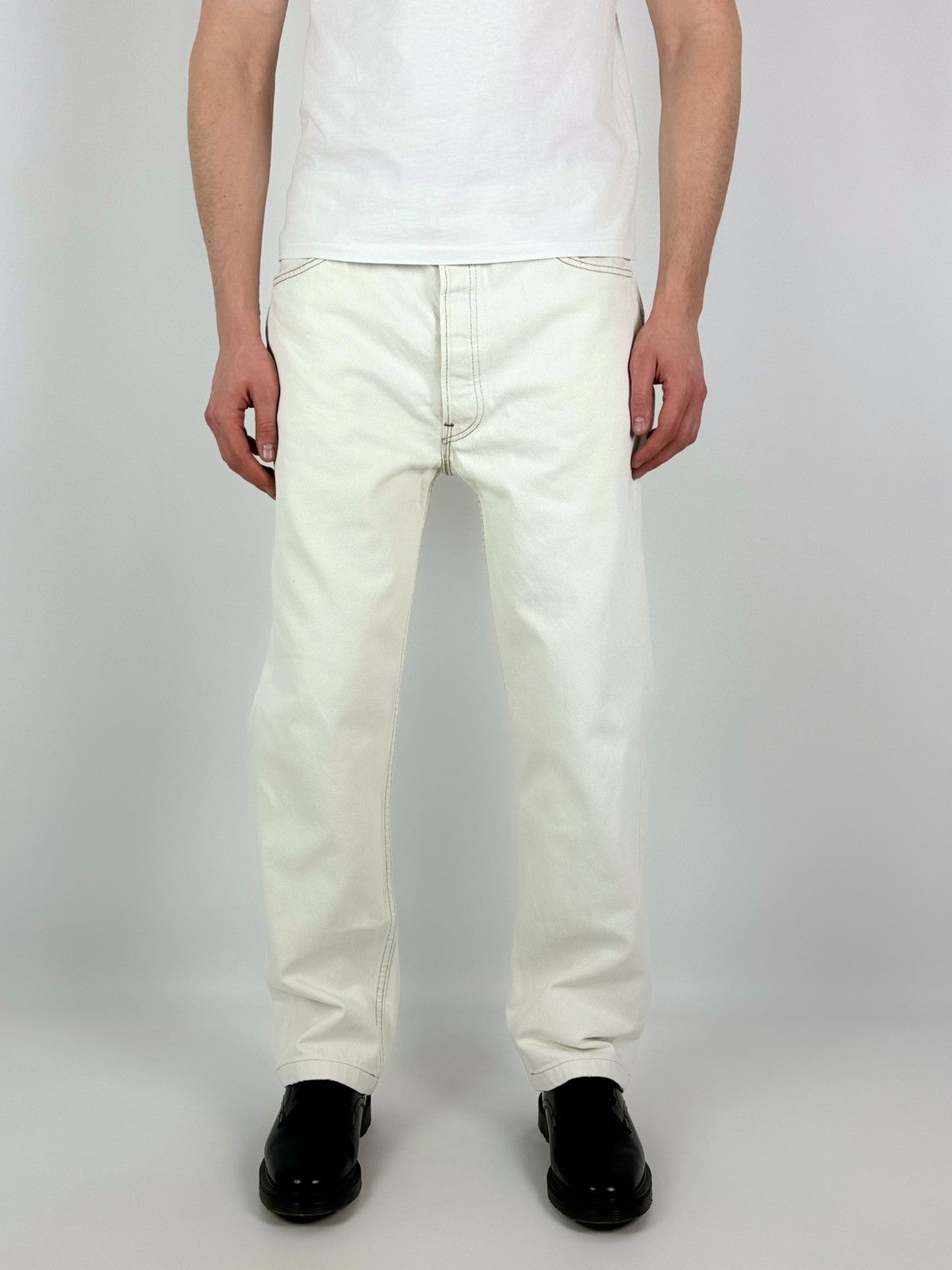 Levi's 90’s Vintage Faded Levi’s 501 White Jeans Pants Made in USA Size US 38 / EU 54 - 2 Thumbnail