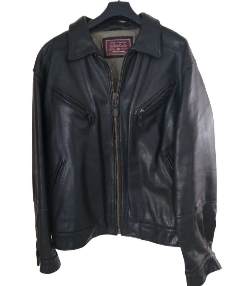 image of Marlboro Classics x Vintage Marlboro Classic Leather Jacket Vintage in Black, Men's (Size XL)