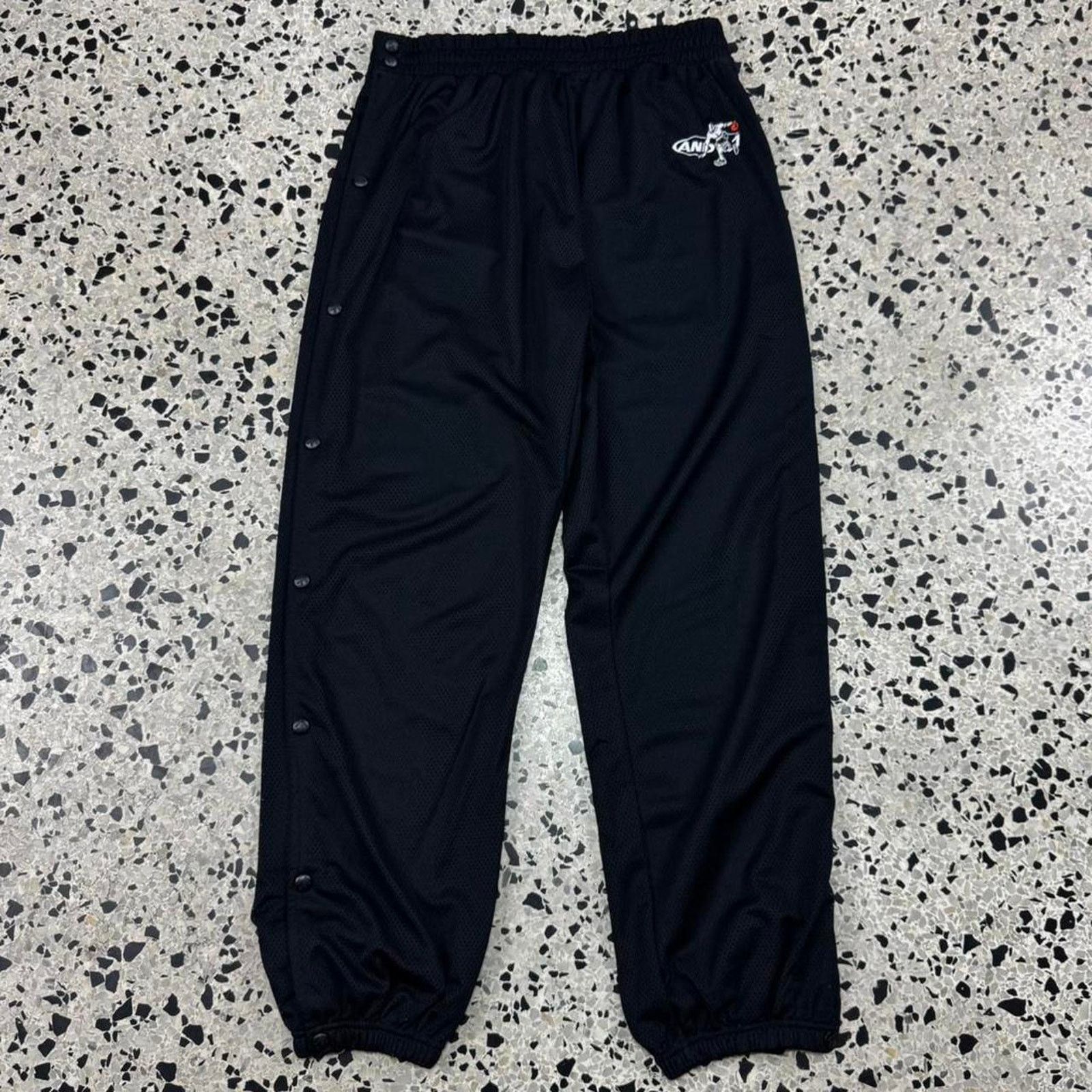 NBA × Vintage VINTAGE Y2K AND1 BLACK TEARAWAY BASKETBALL MESH PANTS: Size US 31 - 1 Thumbnail