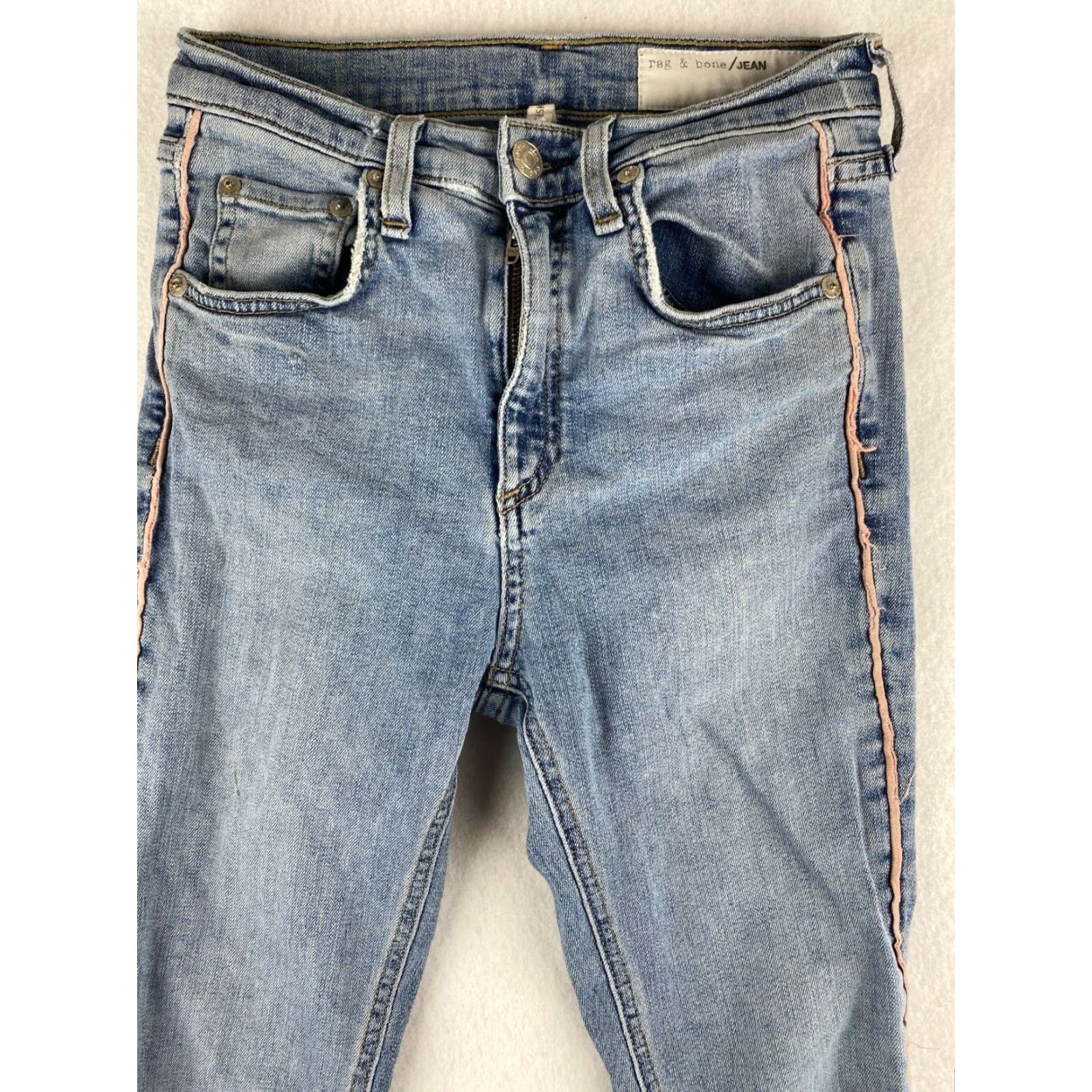 Rag & Bone Rag & Bone High Rise Skinny Jeans Womens 24 Blue Denim USA Made Distressed Jeans Women 24 Blue Distressed Denim Modern 90s Mens? Size 42" / US 20 - 3 Thumbnail