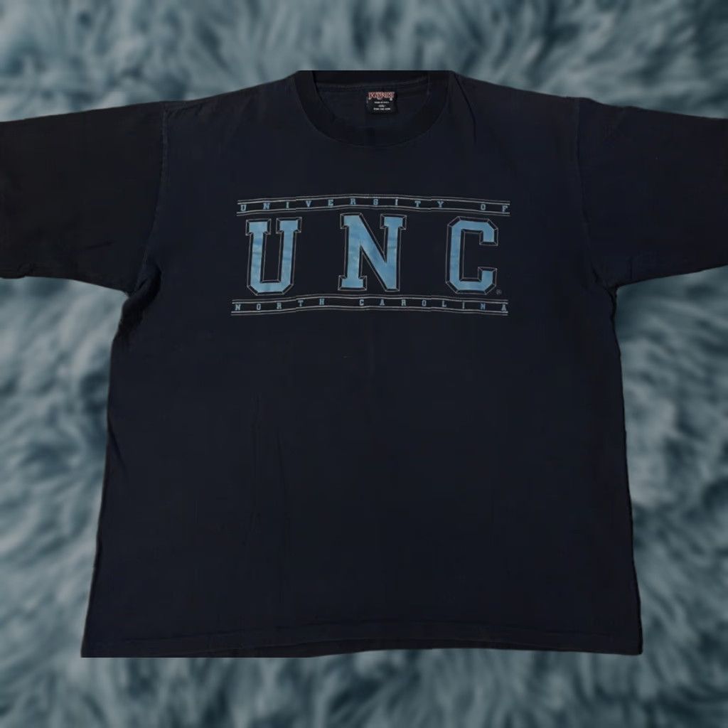 Vintage VINTAGE UNC 90s University Football Track Shirt 2XL Blue Mens Short Sleeve Spellout Striped USA Retro Fan Sports Shirt Size US XXL / EU 58 / 5 - 1 Thumbnail