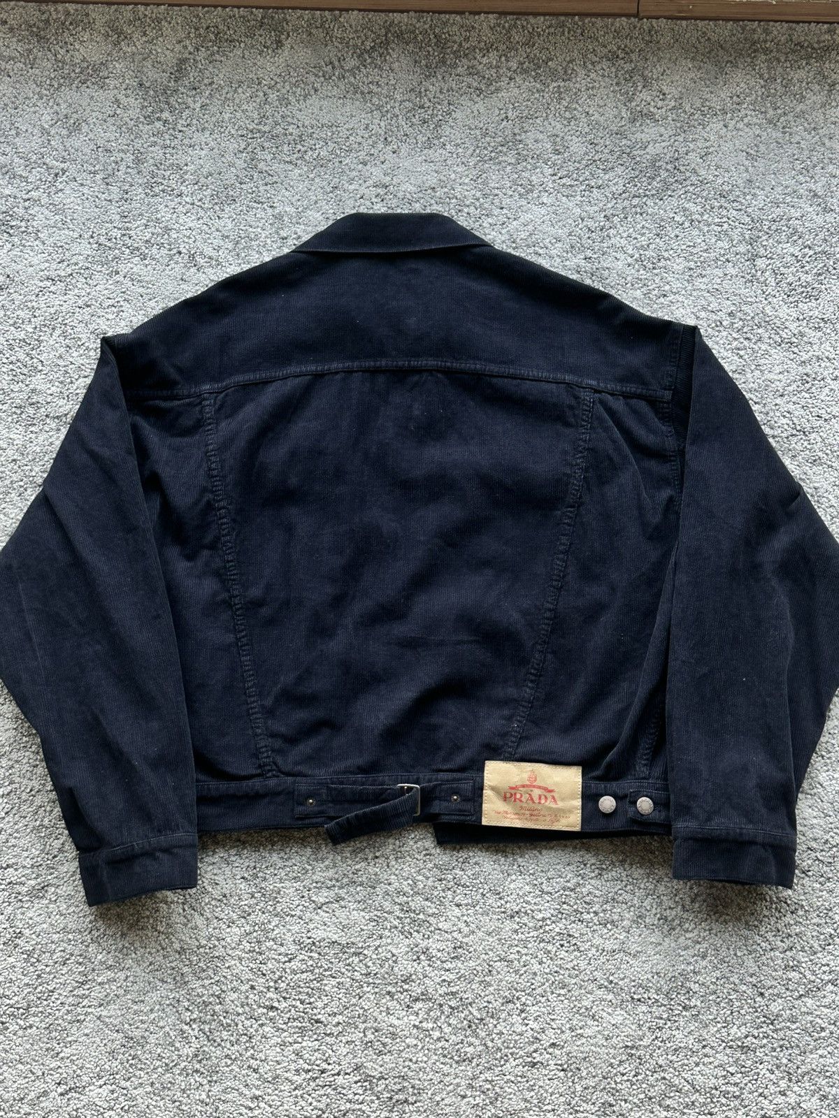 Prada Prada Navy Corduroy Trucker Jacket Size US M / EU 48-50 / 2 - 11 Thumbnail
