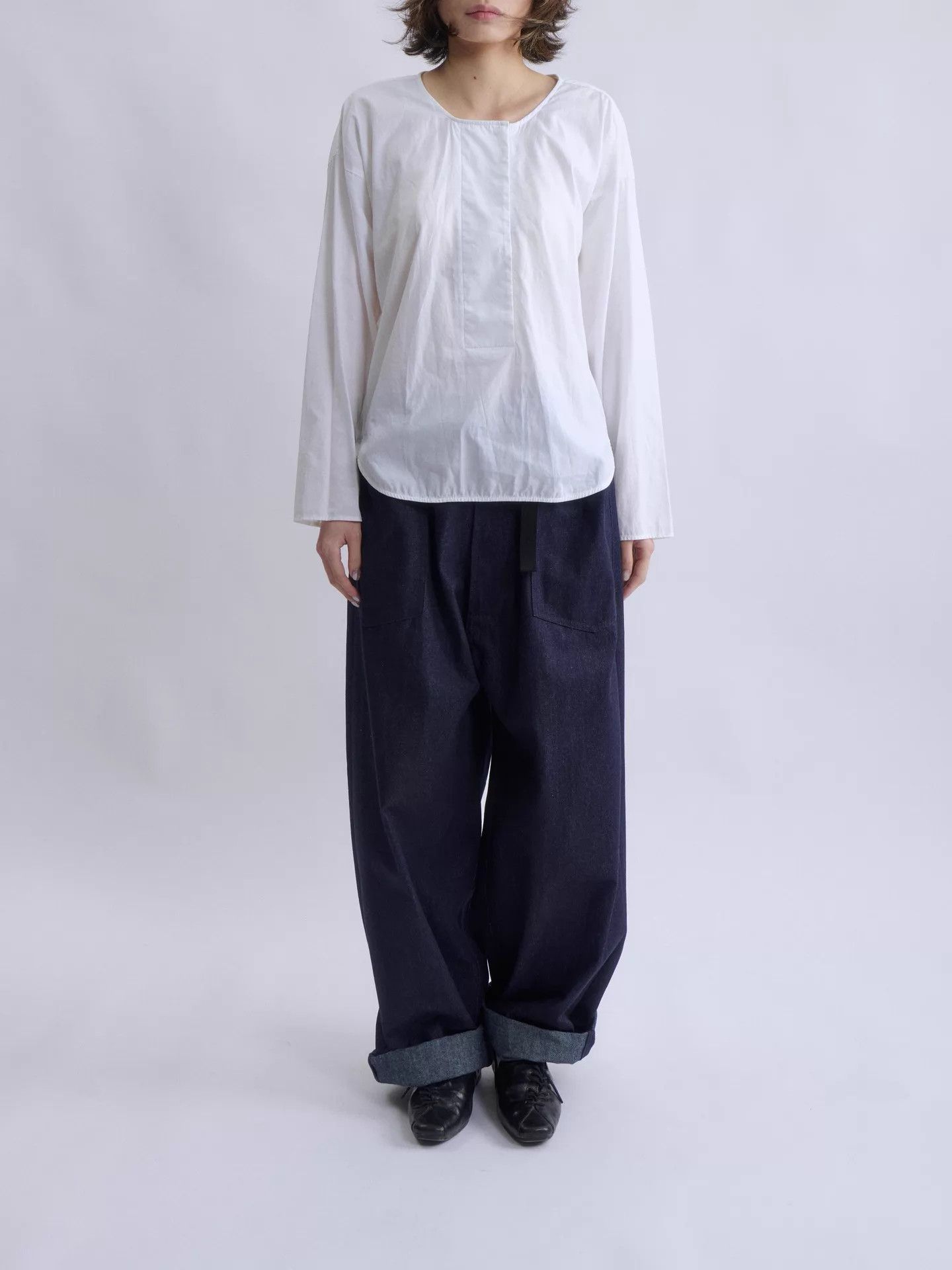 MM6 MM6 2014 Vintage Collarless White Cotton Shirt Size M / US 6-8 / IT 42-44 - 2 Thumbnail