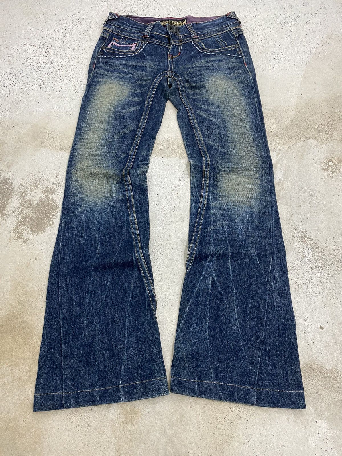 If Six Was Nine × Japanese Brand × Le Grande Bleu (L.G.B.) Flare Studio RP Unisex Jean Japan Mud Washed Low Rise Size US 28 / EU 44 - 2 Thumbnail