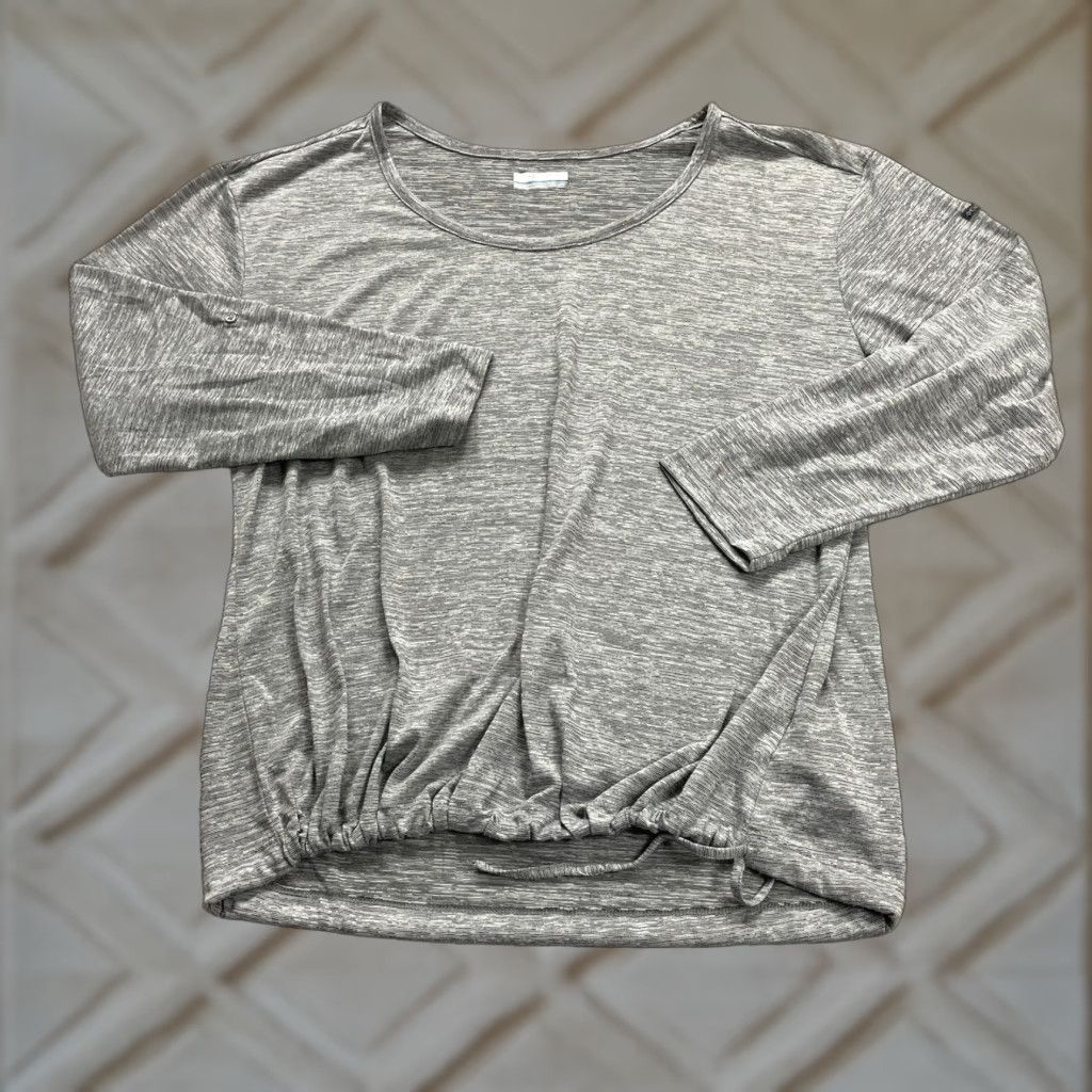 Vintage Columbia Shirt Women XL Gray Round Neck Roll Tab Sleeve Stretch Casual Outdoor Size XL / US 12-14 / IT 48-50 - 1 Thumbnail