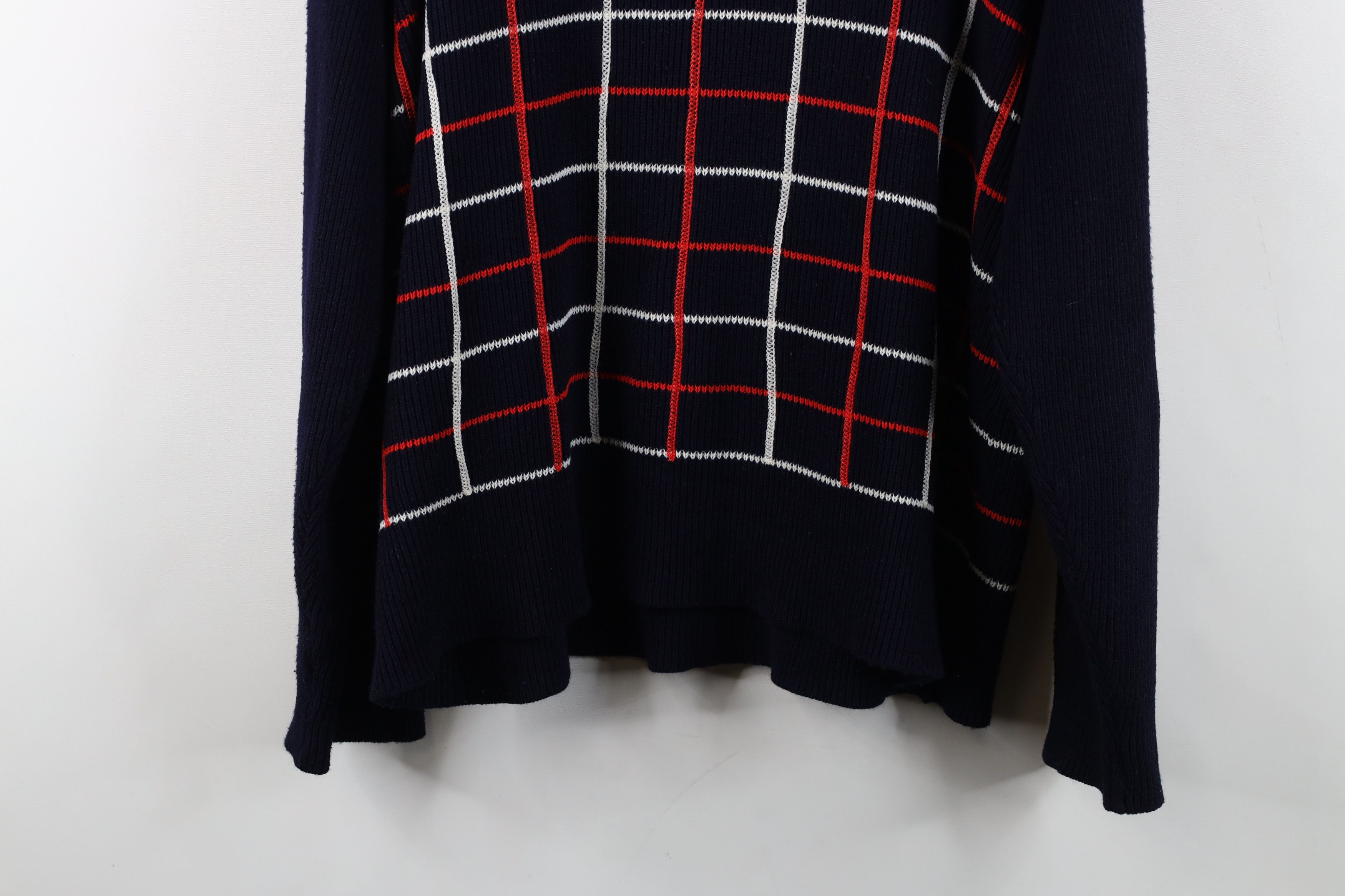 Vintage Vintage 70s Streetwear Ribbed Knit Boxy Fit Sweater Plaid Size US L / EU 52-54 / 3 - 12 Thumbnail