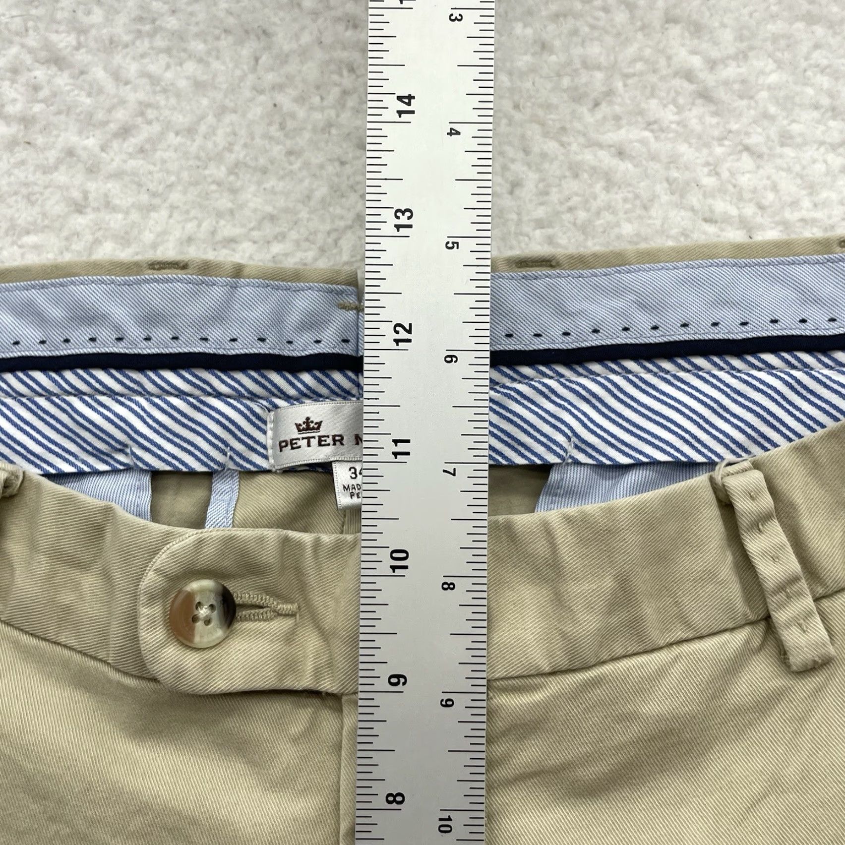 Peter Millar Peter Millar Chino Pants Mens 34x29.5 Pima Cotton Blend Stretch Golf Beige Khaki Size US 34 / EU 50 - 7 Thumbnail