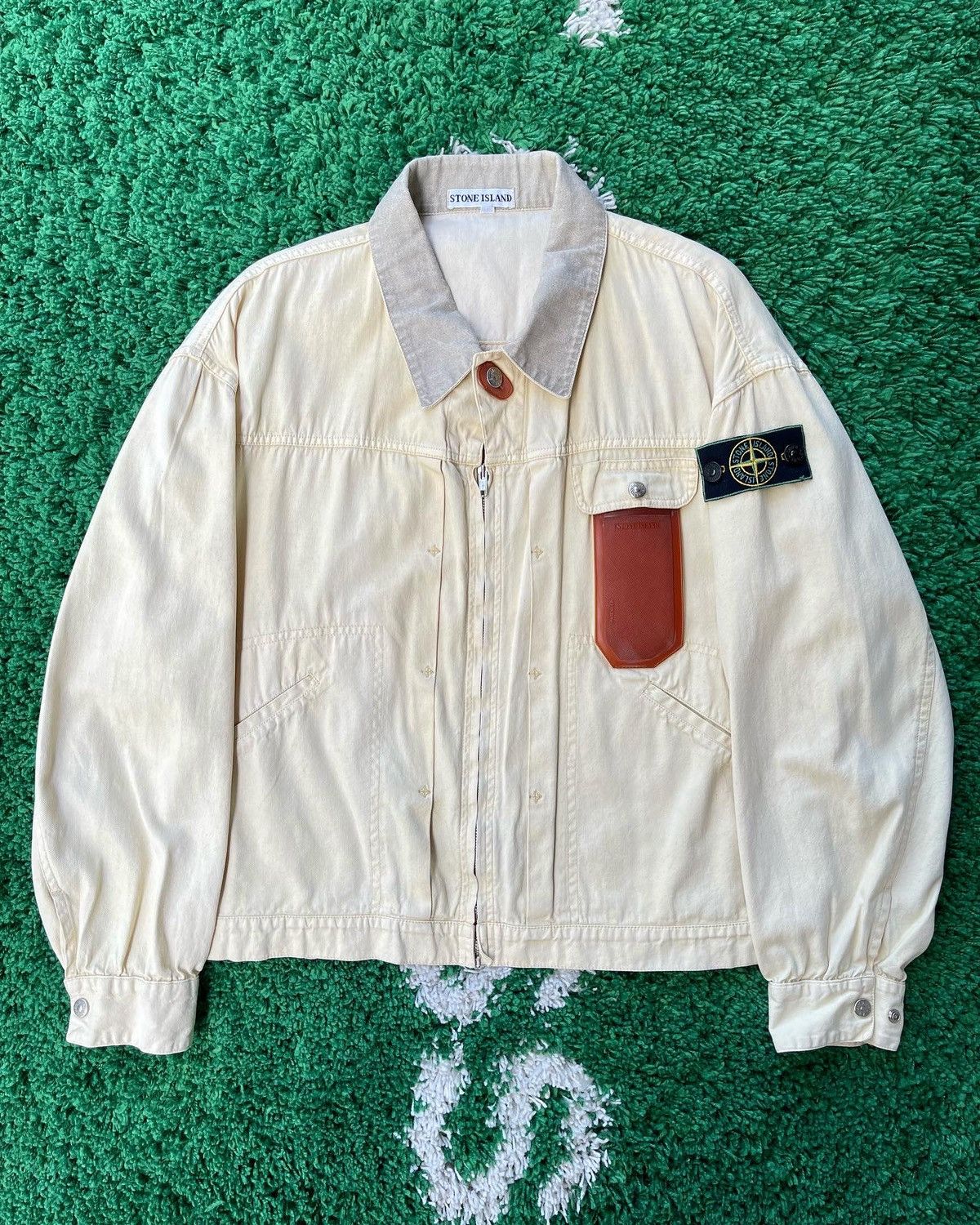 Stone Island 1988 vulcanized rubber pocket Hunting jacket