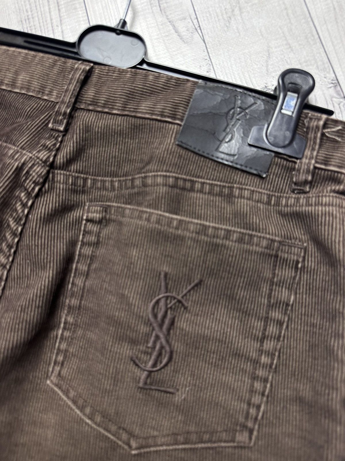 Vintage × Yves Saint Laurent Vintage Yves Saint Laurent denim jeans velvet size 34 logo Size US 33 - 3 Thumbnail
