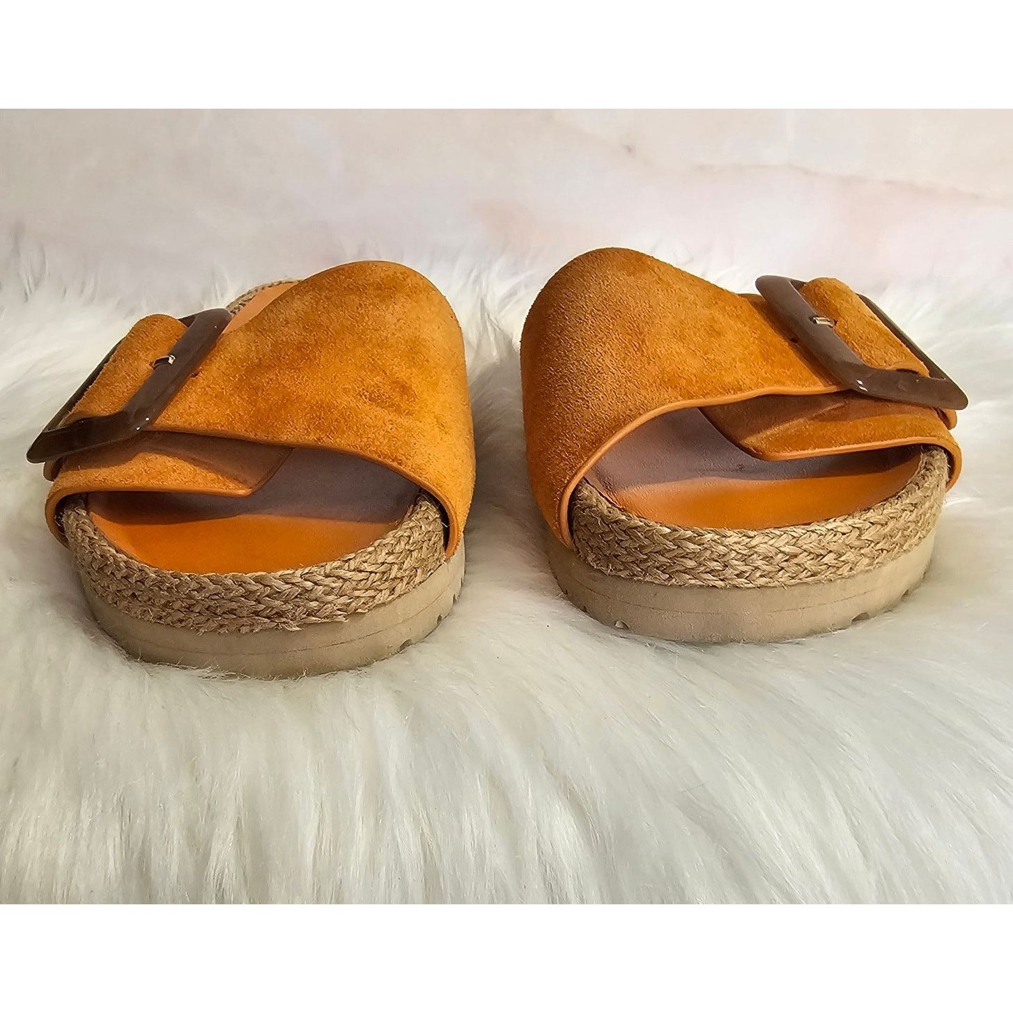 Vince VINCE Tortoise Buckle Espadrille Grant Slides Sandals 6 Size US 6 / IT 36 - 3 Thumbnail