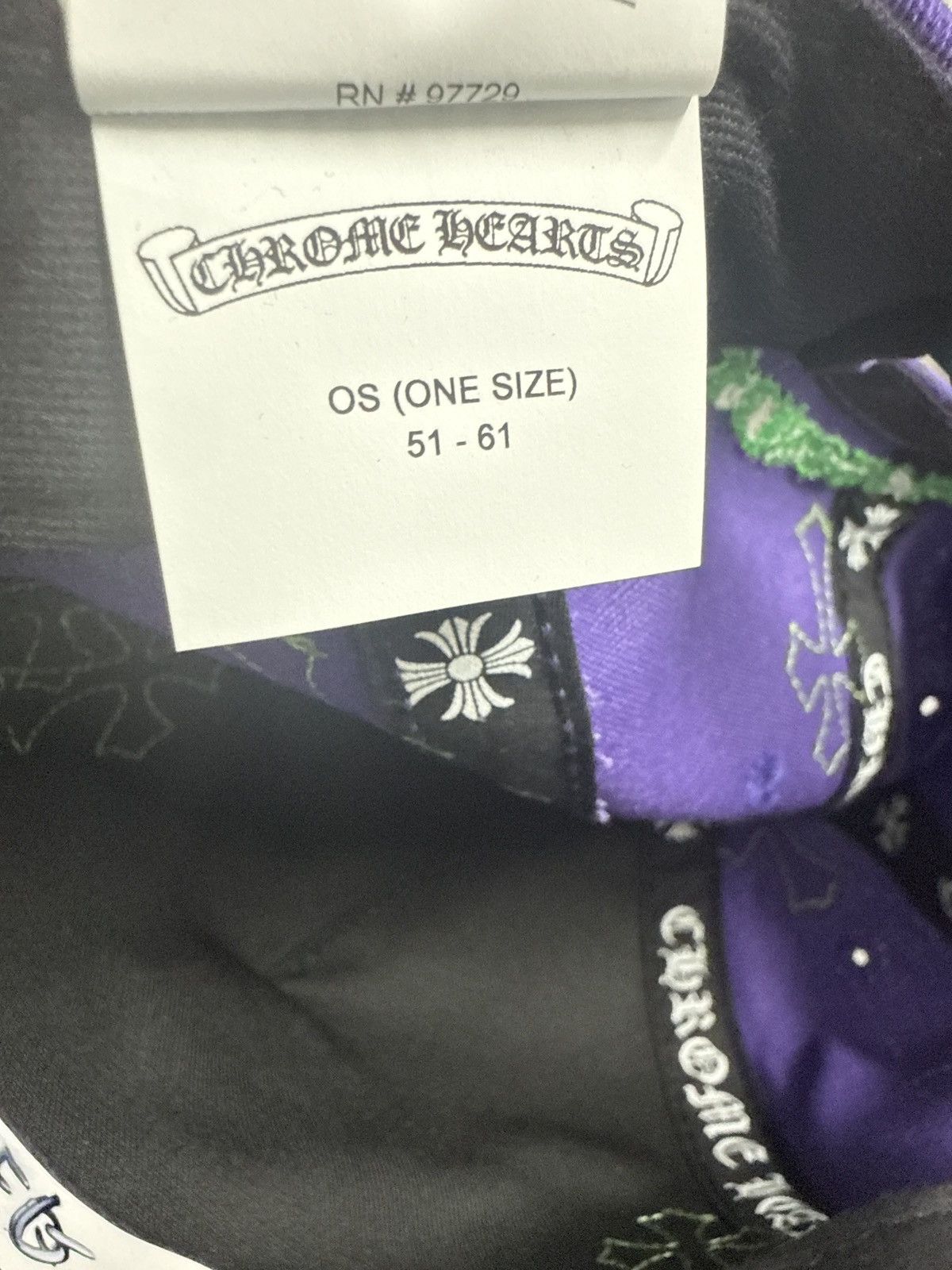 Chrome Hearts CHROME HEARTS CROSS PATCH LETTER HAT PURPLE GREEN Size ONE SIZE - 6 Thumbnail