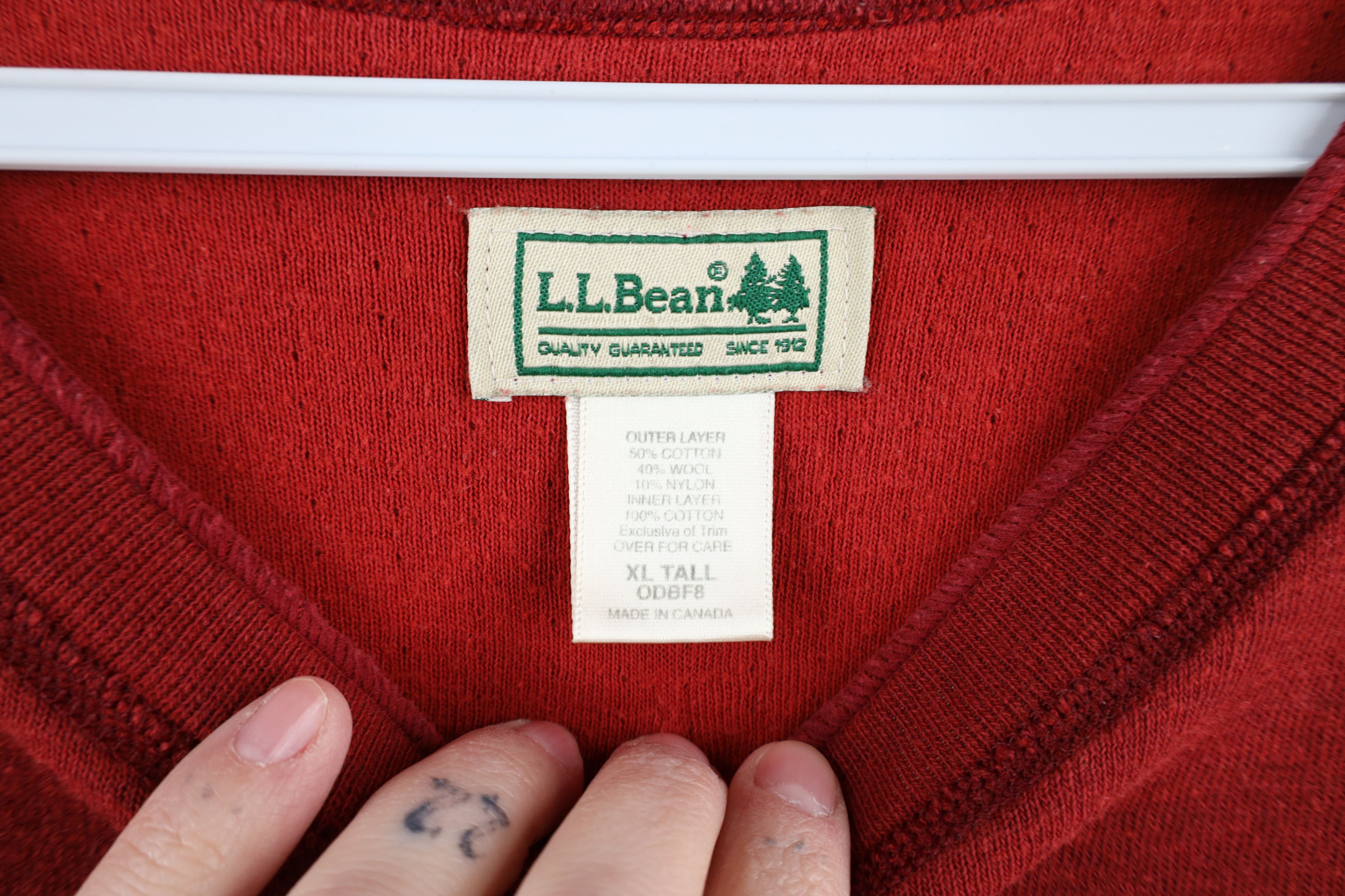 L.L. Bean × Vintage Vintage LL Bean Double Wall Wool Blend Thermal T-Shirt Red Size US XL / EU 56 / 4 - 8 Thumbnail