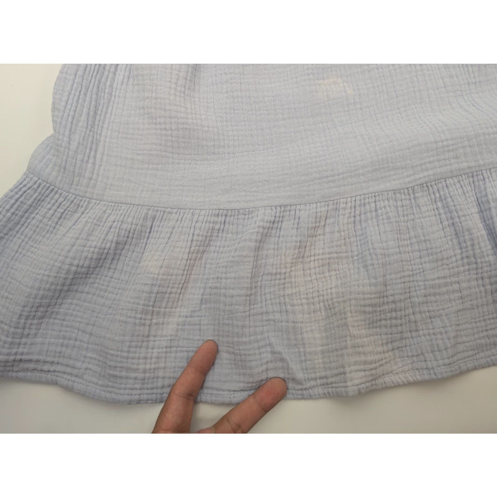 Vintage Knox Rose Womens Dress Blue Short Sleeve Casual Gauze A-Line Peasant L Size 36" / US 14 / IT 50 - 5 Thumbnail