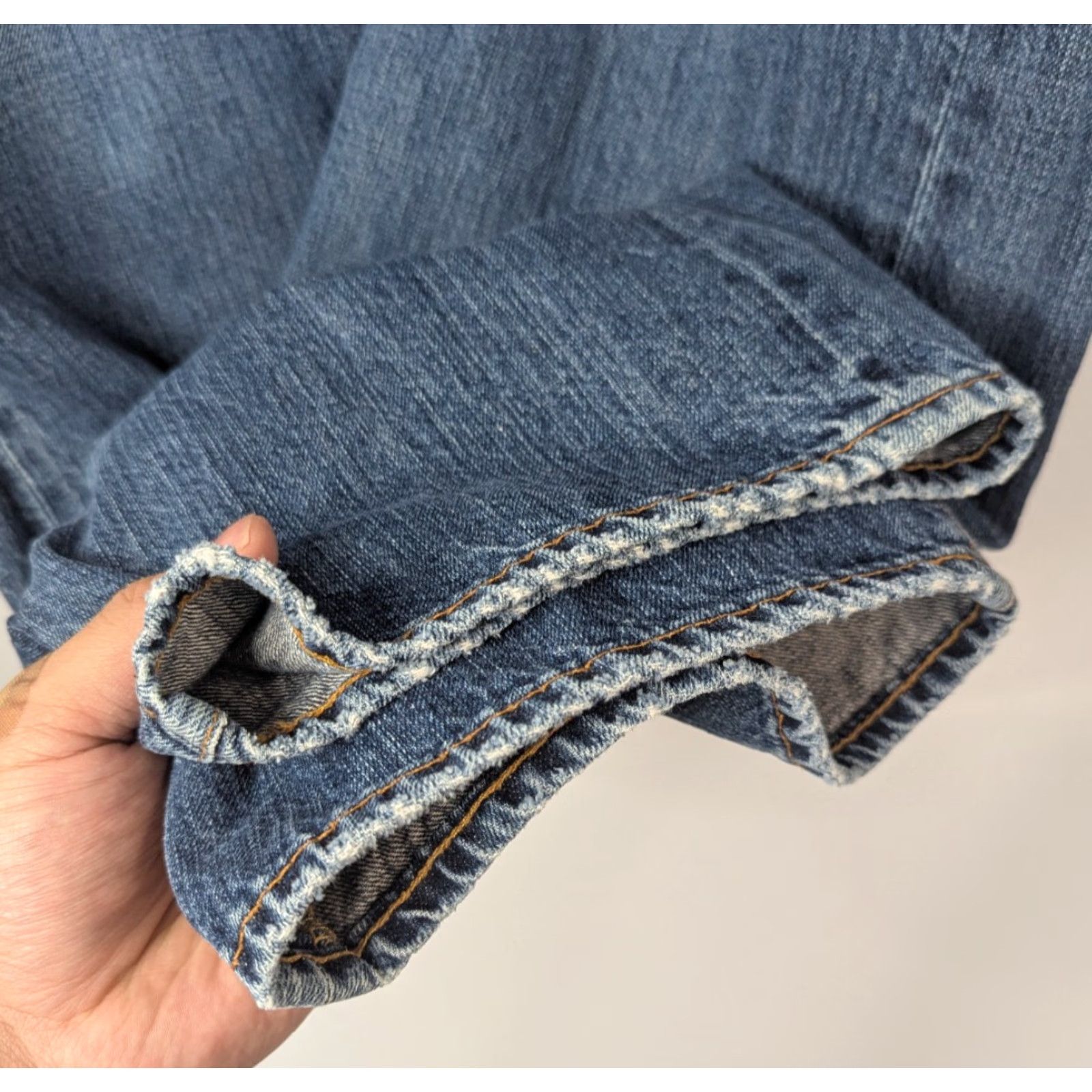 Denime AG Adriano Goldschmied The Protege Jeans Mens Straight Denim 40x32 Blue Distressed 5-Pocket Slim Fit N/A Size US 40 / EU 56 - 3 Thumbnail