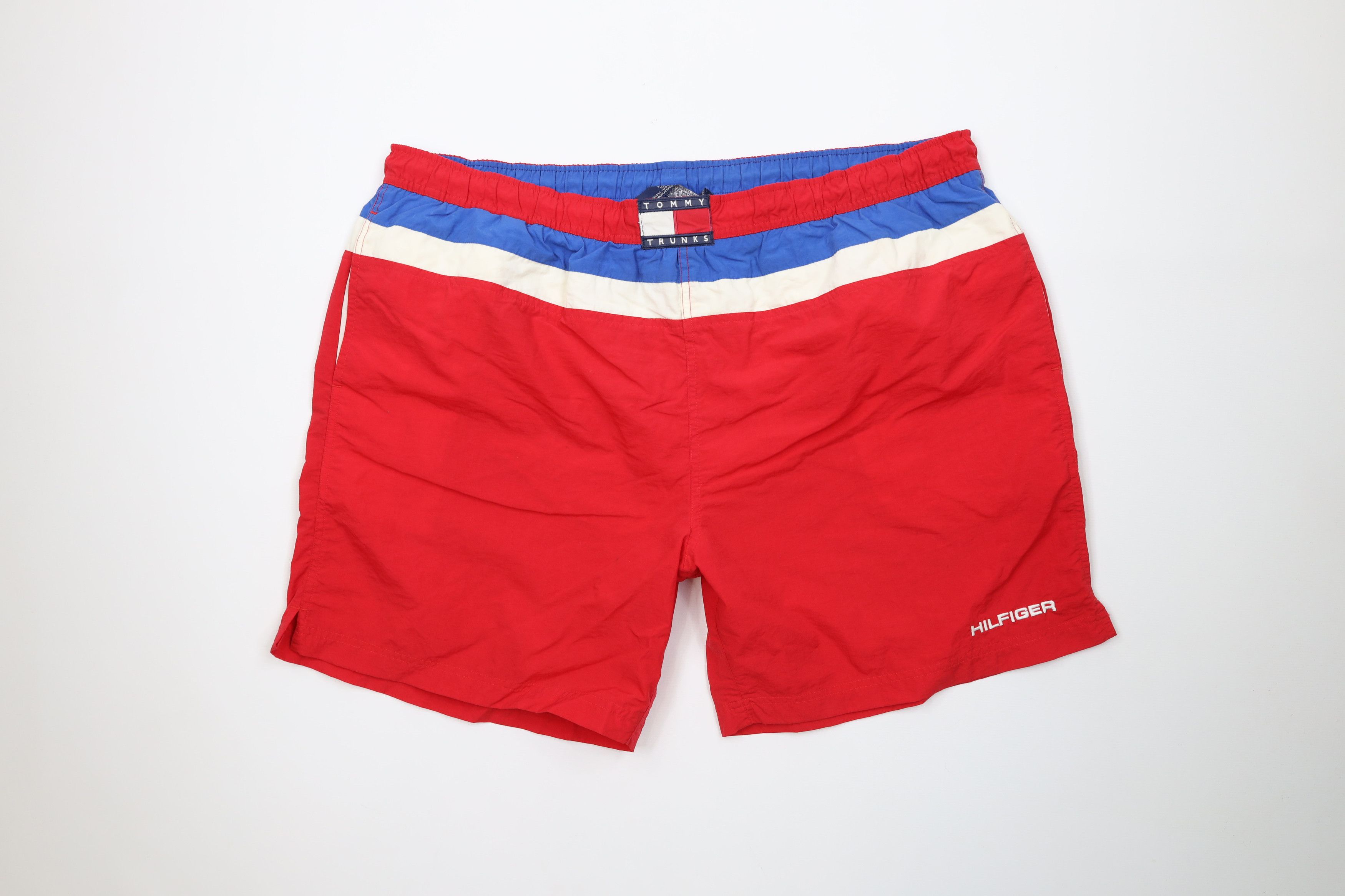 Vintage 90s Tommy Hilfiger Striped Lined Shorts Swim Trunks