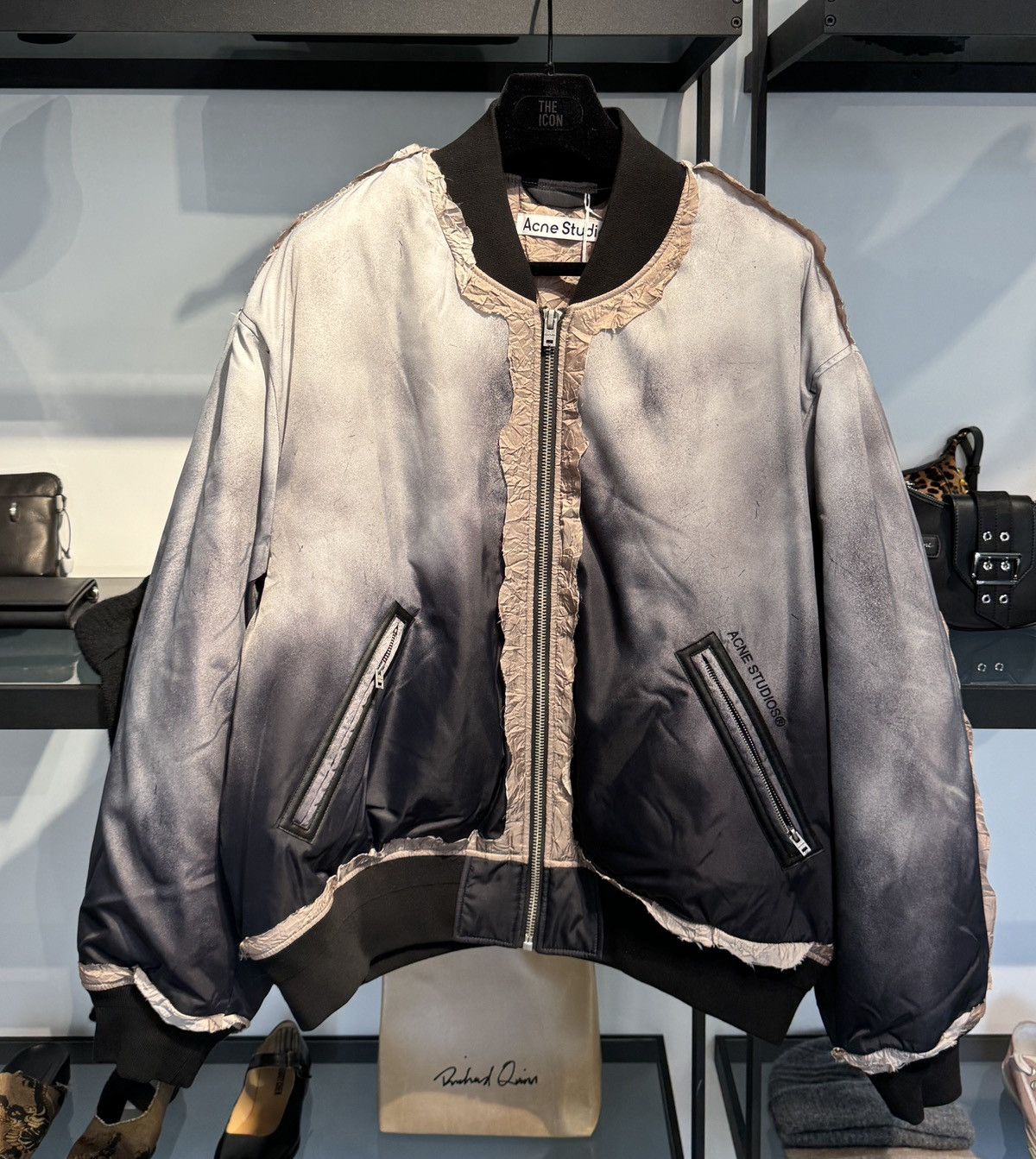 Acne Studios Last Size Acne Studios Ocari Nylon Distressed-Effect Bomber Size US XL / EU 56 / 4 - 1 Thumbnail