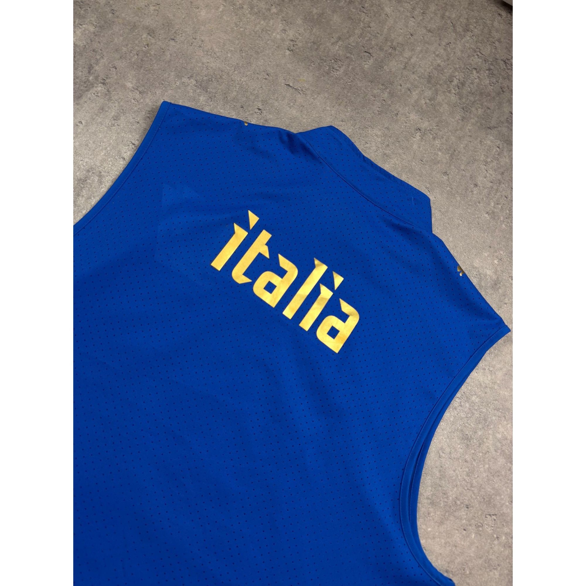 Puma Puma Italia Mens Blue Full-Zip Sleeveless Vest With Gold Acc Size US XL / EU 56 / 4 - 2 Thumbnail
