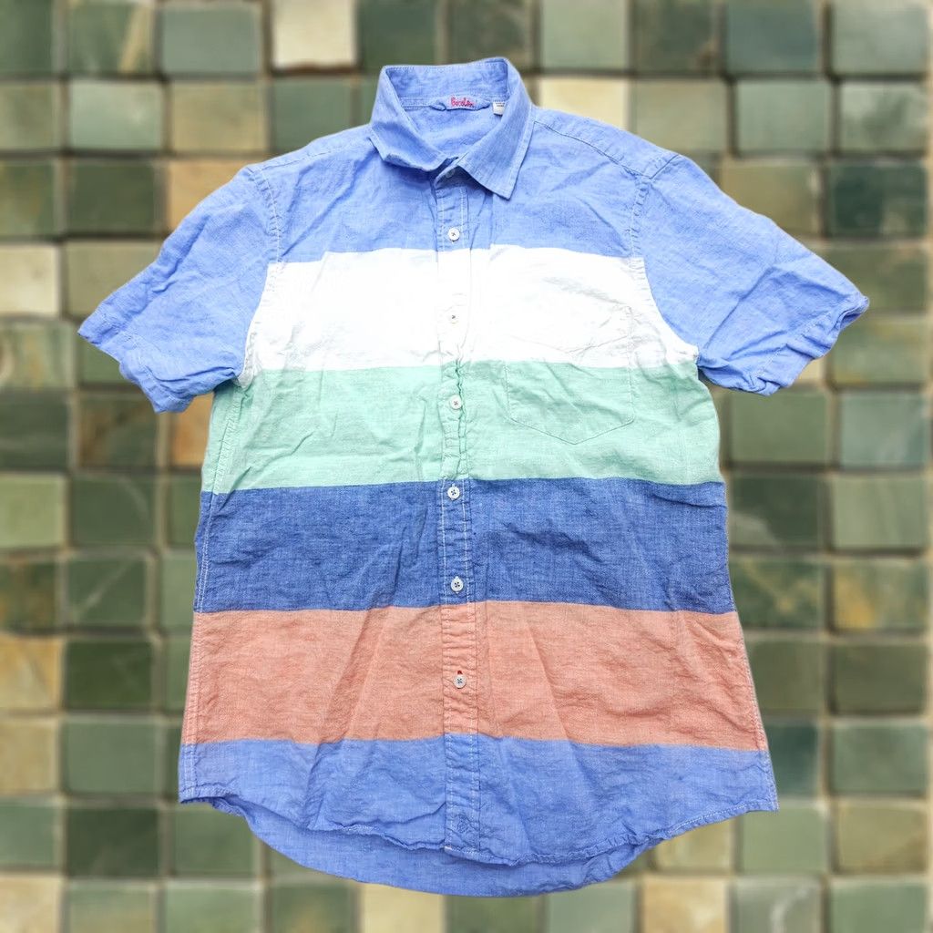 Boden Boden Shirt Mens L Striped Linen Button-Up (F it s Small) Casual Preppy Coastal Outdoor 100% Linen Long Sleeve Multicolor Button-Up Mens Size US L / EU 52-54 / 3 - 1 Thumbnail