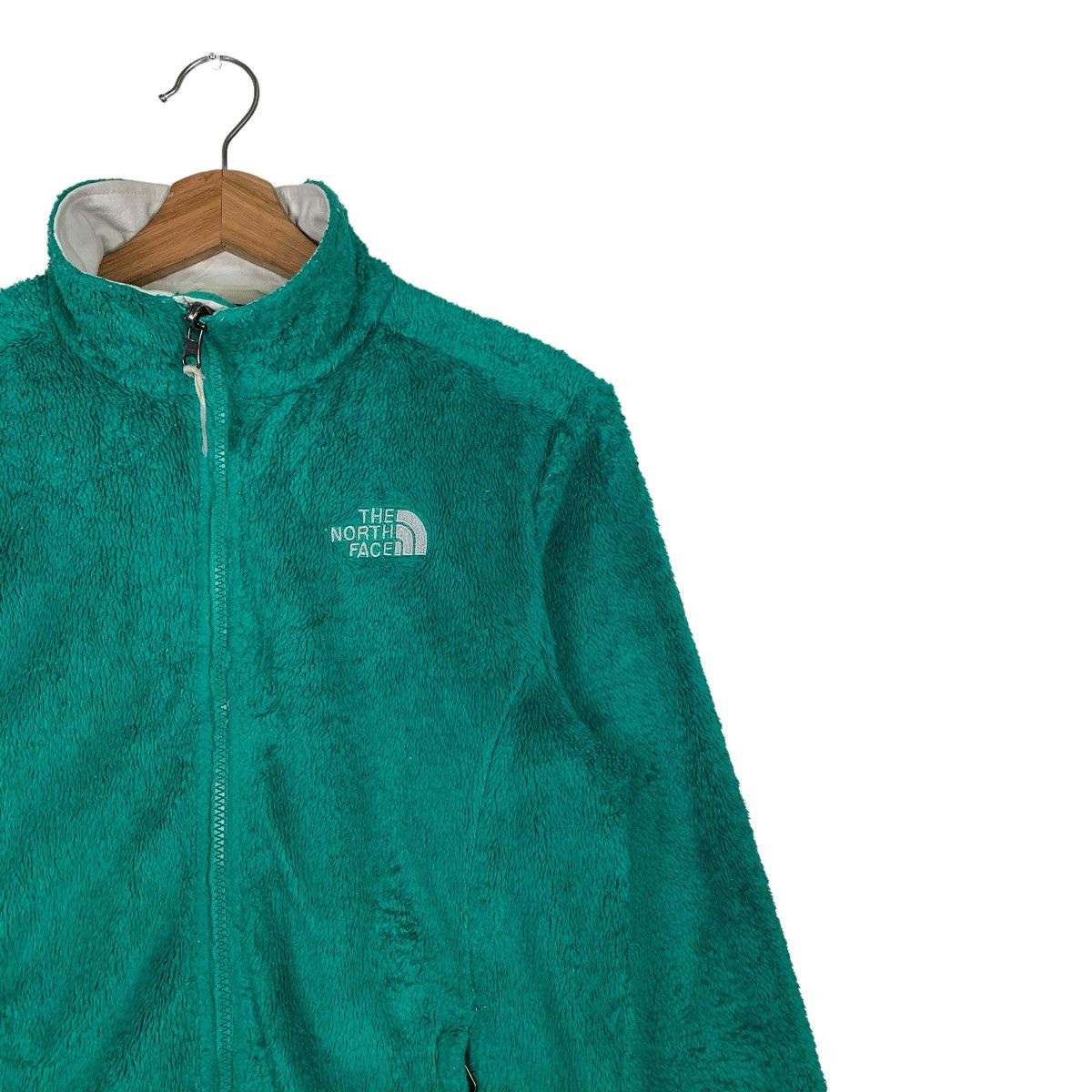 The North Face THE NORTH FACE Embroidery Logo Green Fleece Jacket #0239-C11 Size S / US 4 / IT 40 - 6 Thumbnail