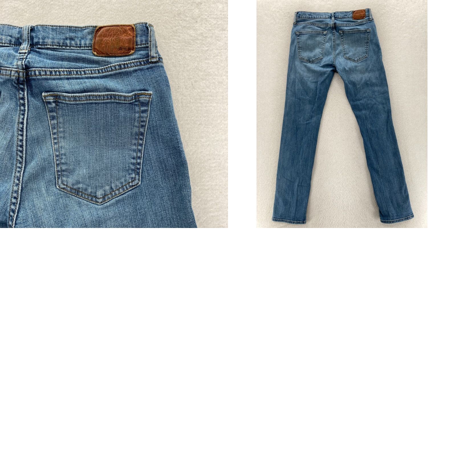 Abercrombie & Fitch Abercrombie & Fitch Jeans Mens 31x32 Langdon Slim Straight Blue Denim Distressed Size US 31 - 9 Thumbnail