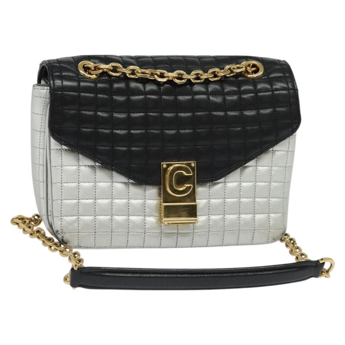 Celine CELINE Chain Shoulder Bag Leather Silver Black Gold Size ONE SIZE - 1 Thumbnail