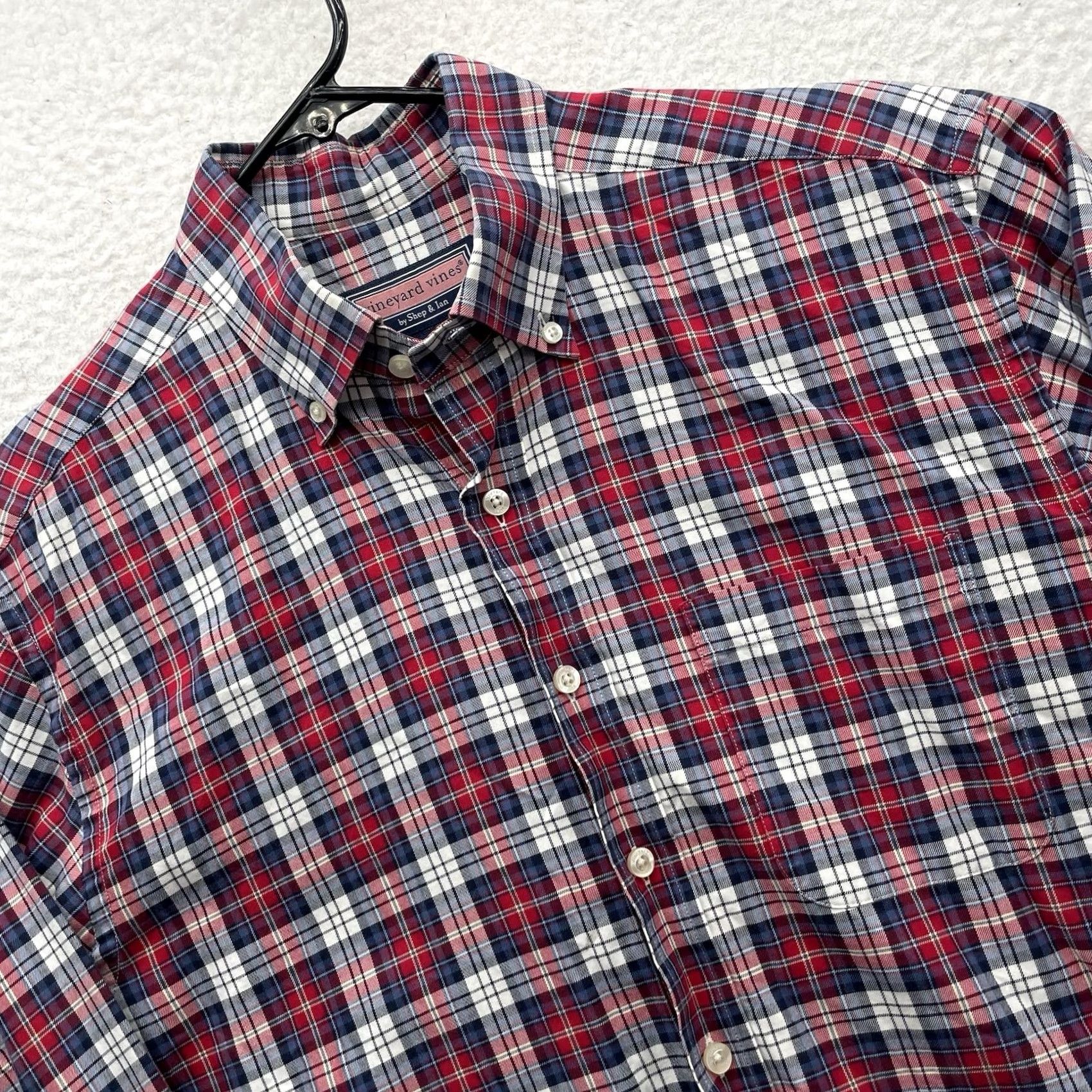 Vineyard Vines Vineyard Vines Murray Shirt Mens M Red Blue Plaid Button Up Preppy Whale Size US M / EU 48-50 / 2 - 2 Thumbnail