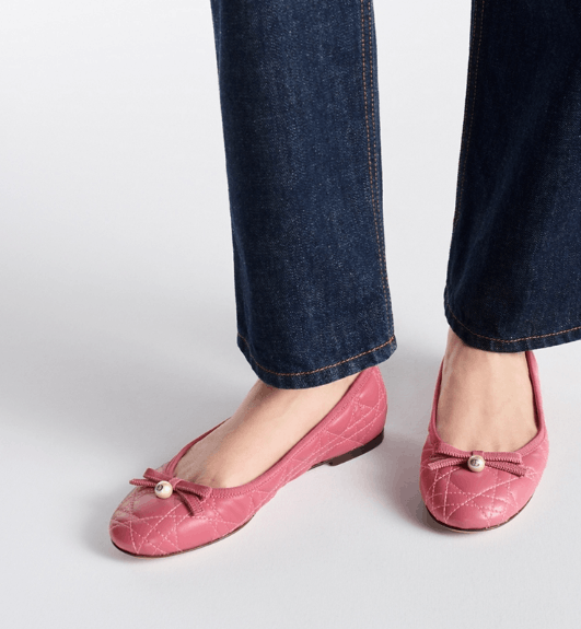 Dior o1w1db10426 KCB877 Ballet Flat in Pink Size US 12 / IT 42 - 6 Thumbnail