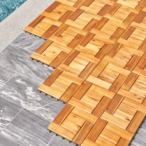 Designer × Homemade (Set of 10) Hanalei Eucalyptus Interlocking Wooden Decktile Size US L / EU 52-54 / 3 - 5 Thumbnail