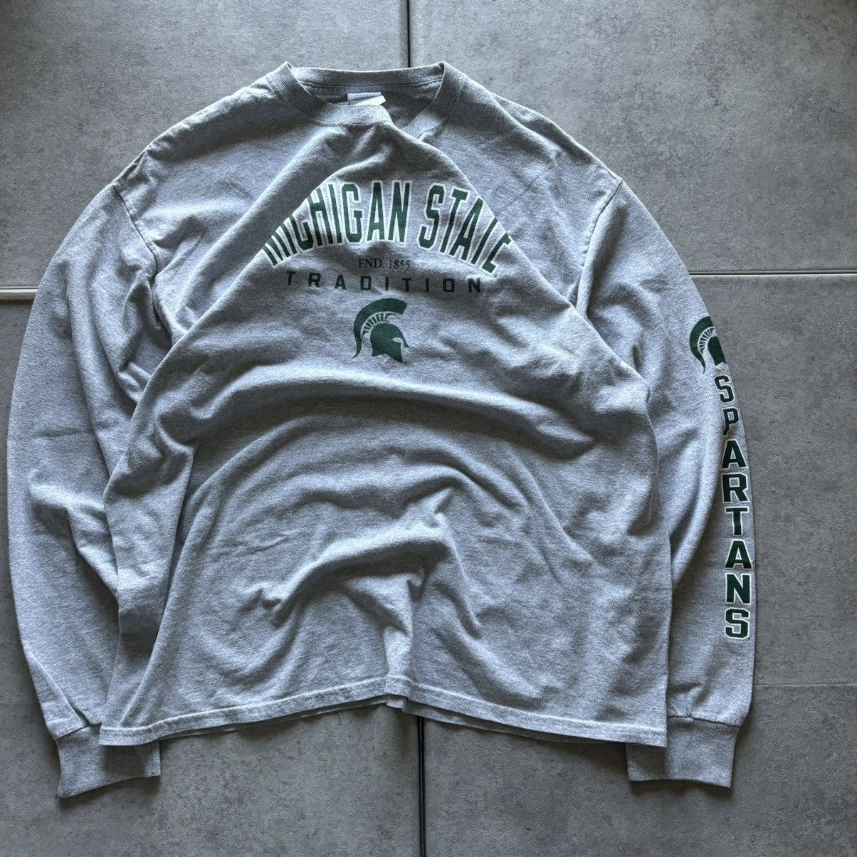 Gildan Vintage gray Michigan state spartans msu long sleeve tshirt Size US XL / EU 56 / 4 - 1 Thumbnail