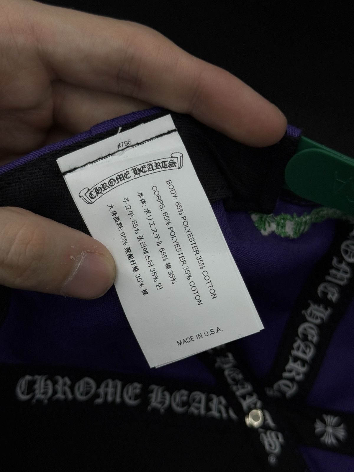 Chrome Hearts Chrome Hearts Purple/Green Logo SnapBack New Size ONE SIZE - 11 Thumbnail