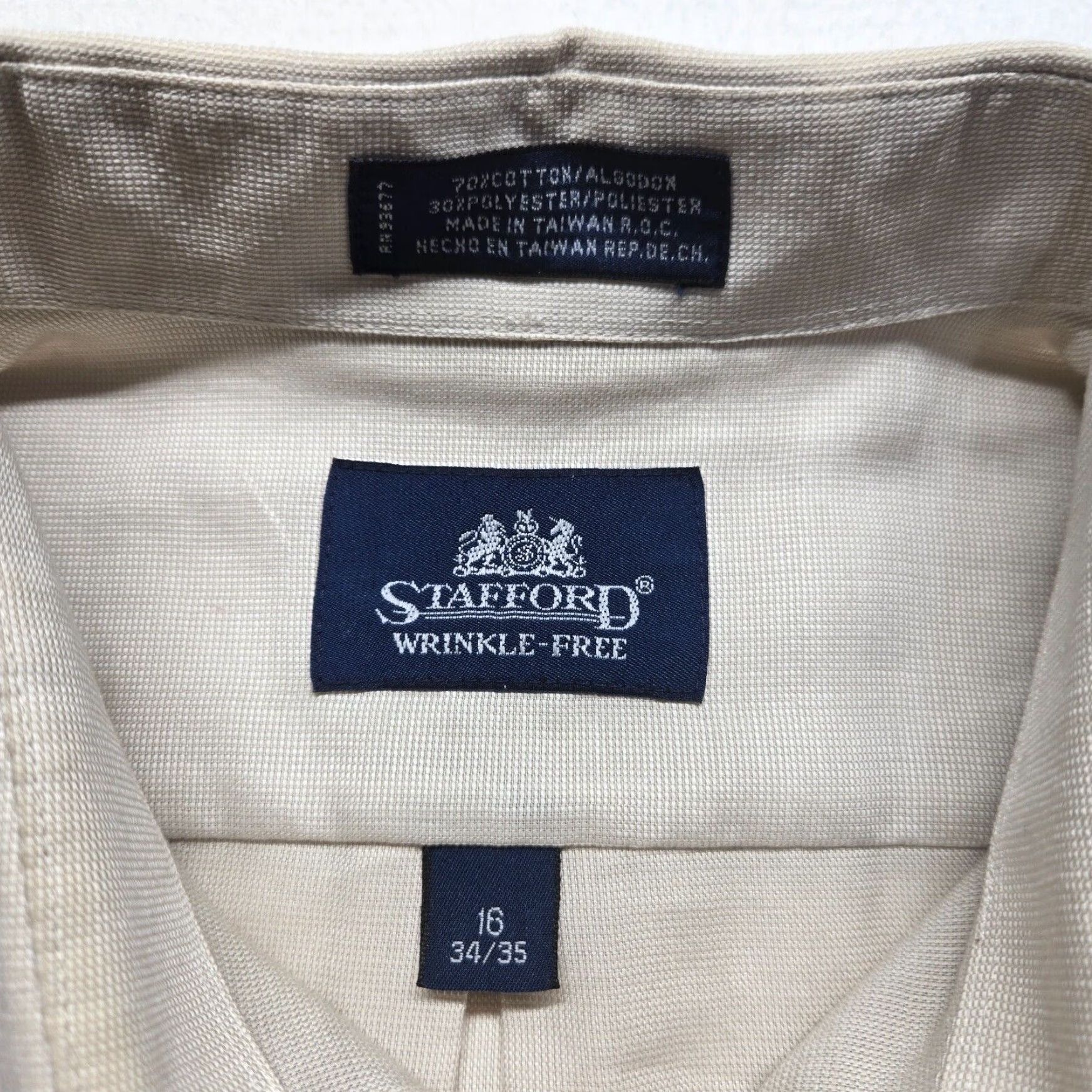 Stafford Stafford Brown Long Sleeve Button Up Casual Shirt Adult Men's Size 16 Size US L / EU 52-54 / 3 - 3 Thumbnail