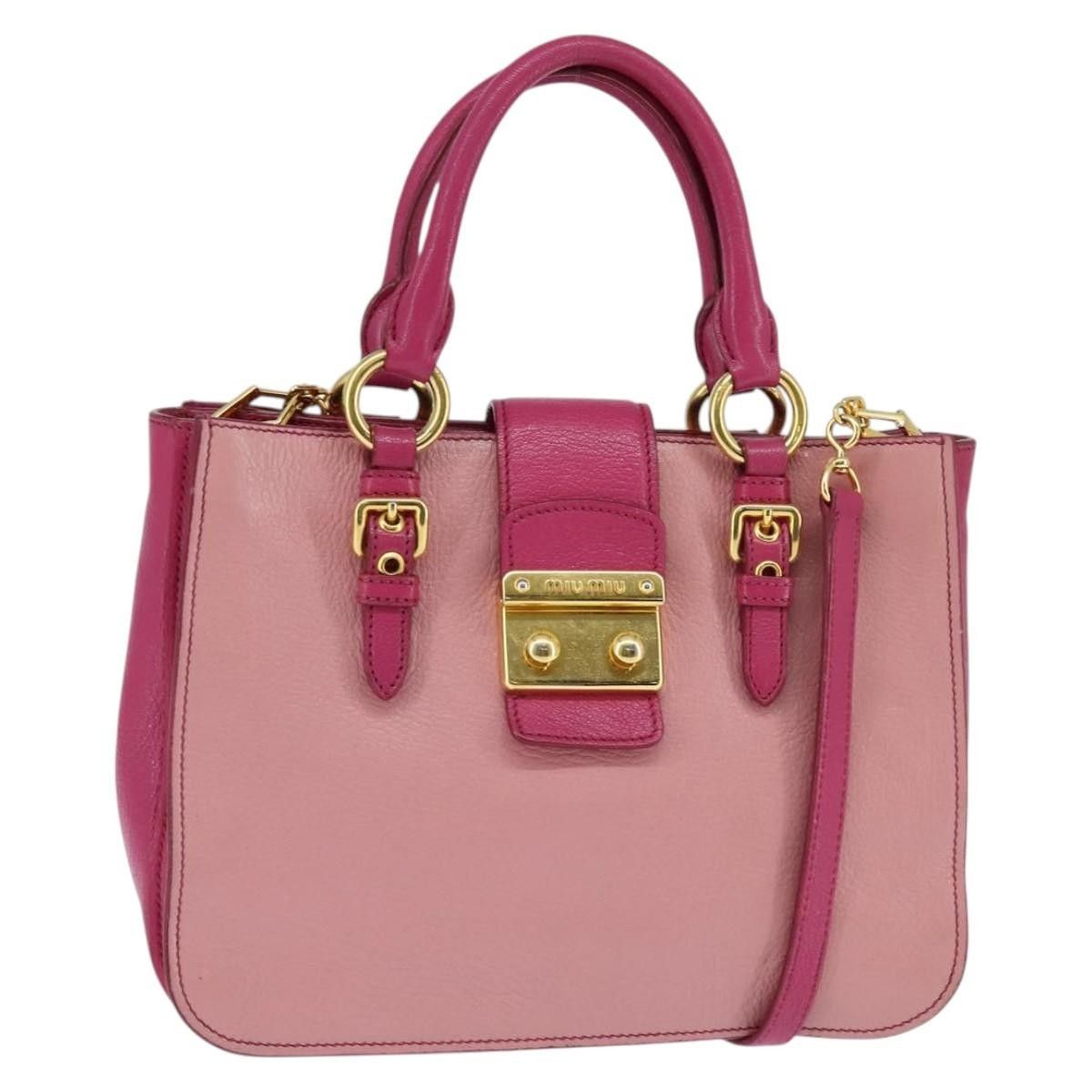 Miu Miu Miu Miu Madras Convertible Lock Tote Leather Size ONE SIZE - 1 Thumbnail