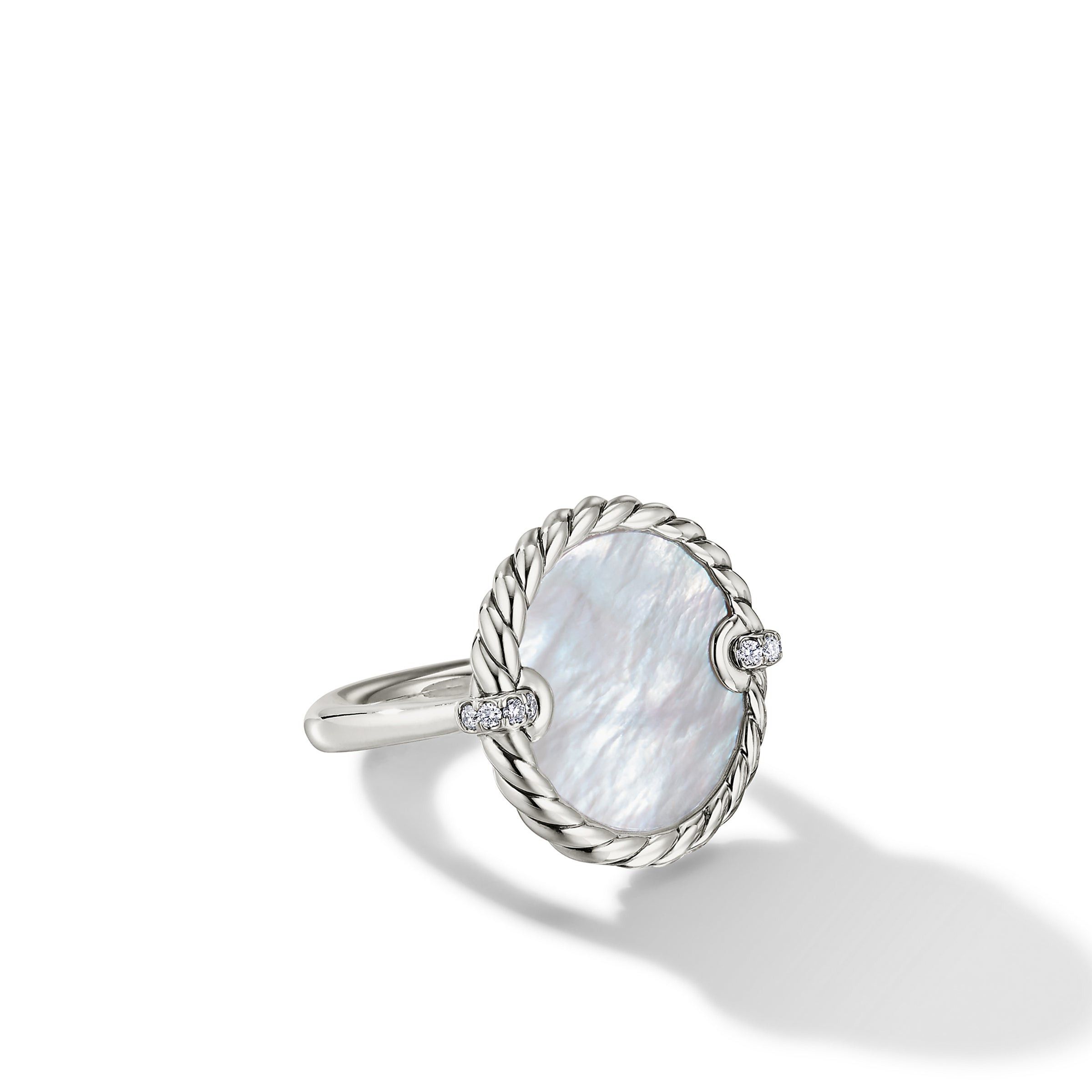 David Yurman o1w1db10325 Elements Ring Silver with Mother of Pearl Size ONE SIZE - 2 Thumbnail