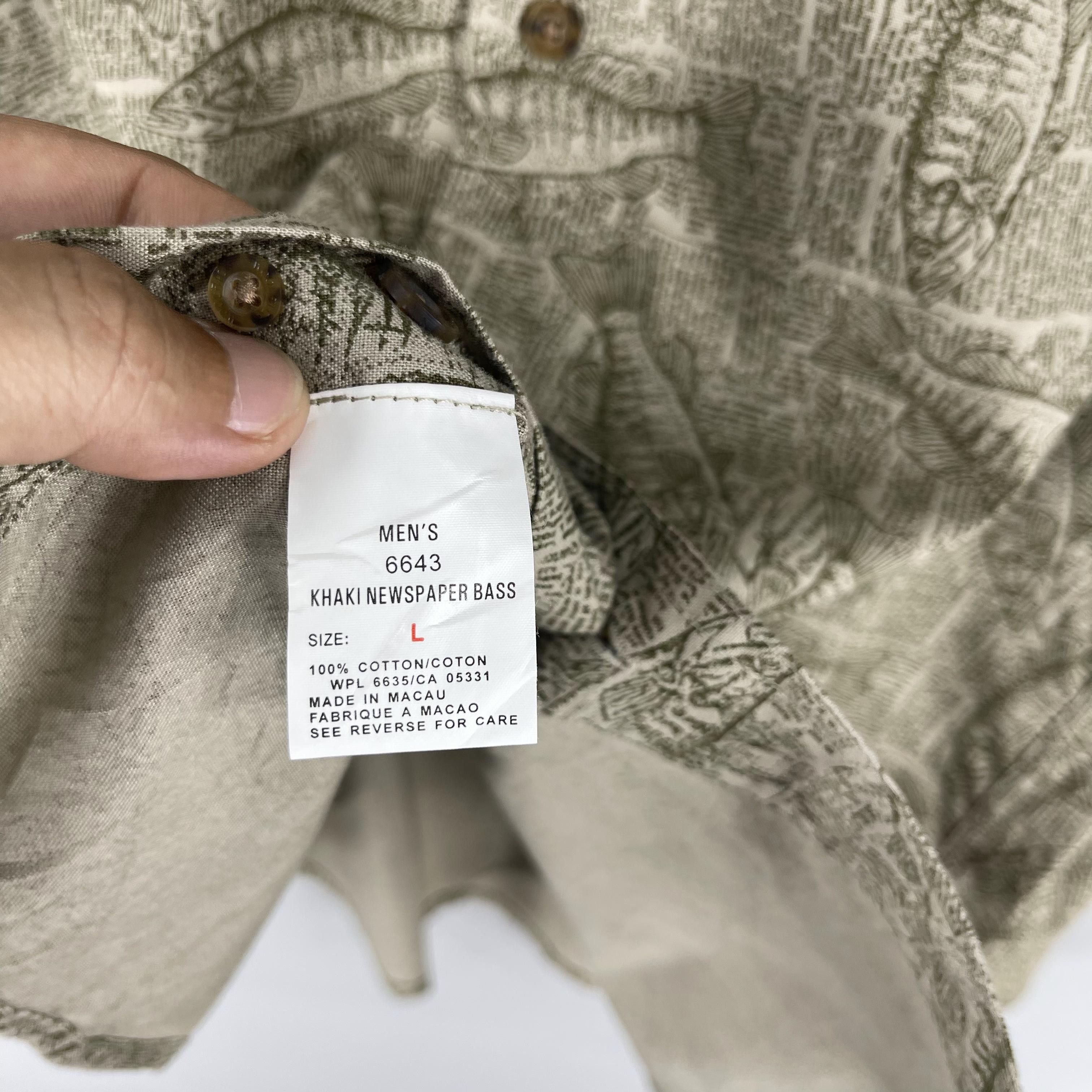 Japanese Brand Vintage WOOLRICH Abstract Freswater Bass Overprint Shirt Size US L / EU 52-54 / 3 - 6 Thumbnail