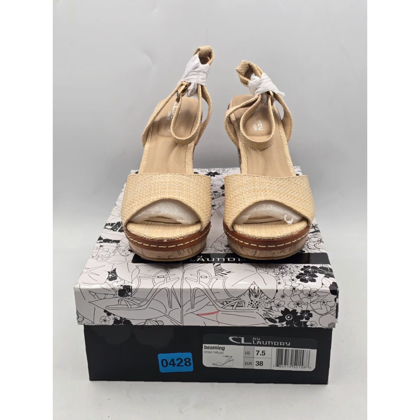 Vintage CL by Laundry Beaming Cloud Patent Wedge Sandal, Natural, 7.5 Women’s Sandal, Beaming Cloud Patent, Cork Upper, Wedge Heel, 7.5 Adult Womens Size US 8 / IT 38 - 2 Thumbnail