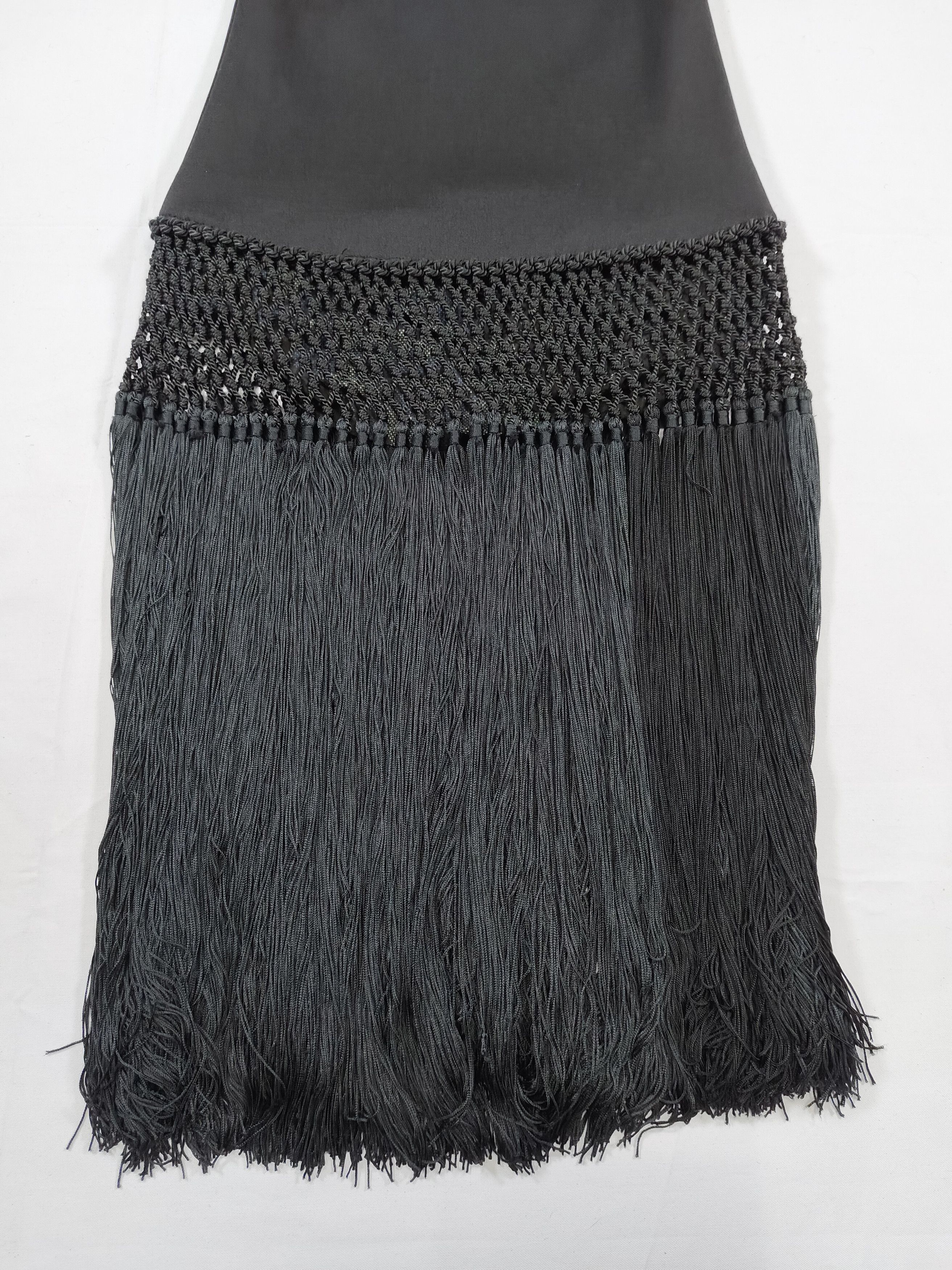 Saint Laurent Paris 70s Saint Laurent- Archive Macrame Fringe Slip Dress Size S / US 4 / IT 40 - 9 Thumbnail